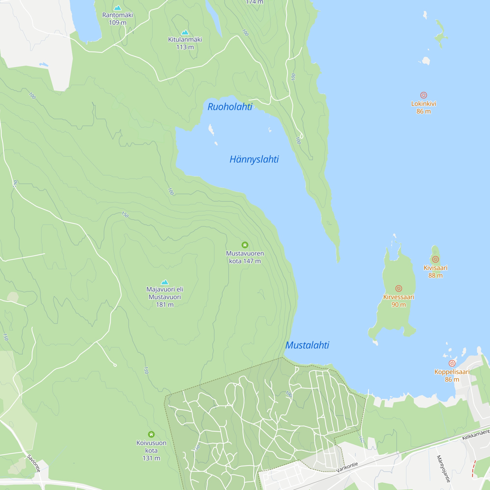 Mustavuoren kota map