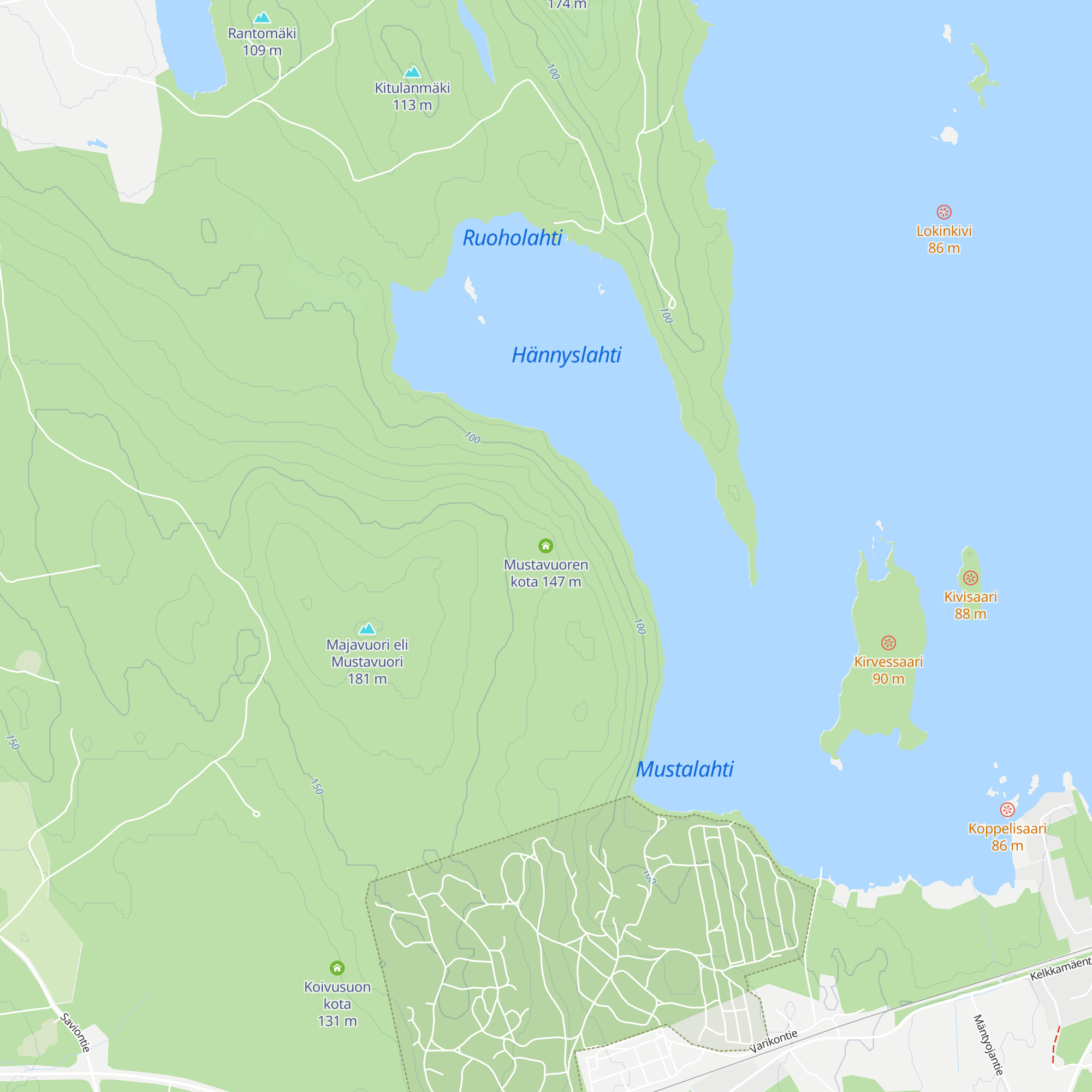 Mustavuoren kota map