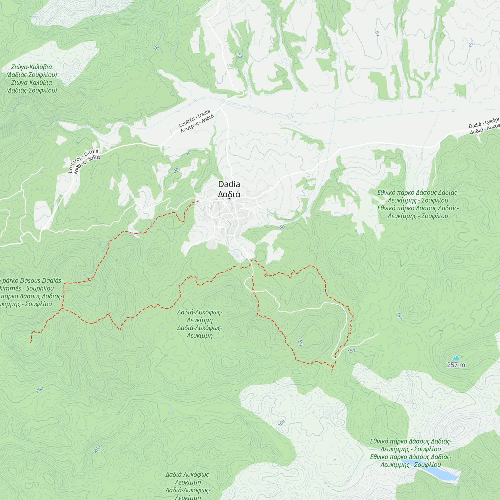 Dadia-Lefkimi-Soufli National Forest Information Centre map