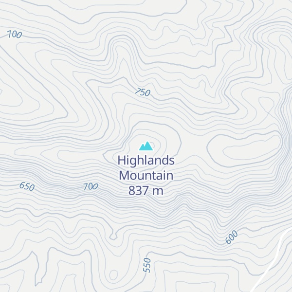 Map of Highlands Mountain