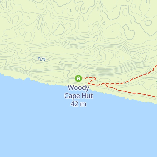 Map of Woody Cape Hut