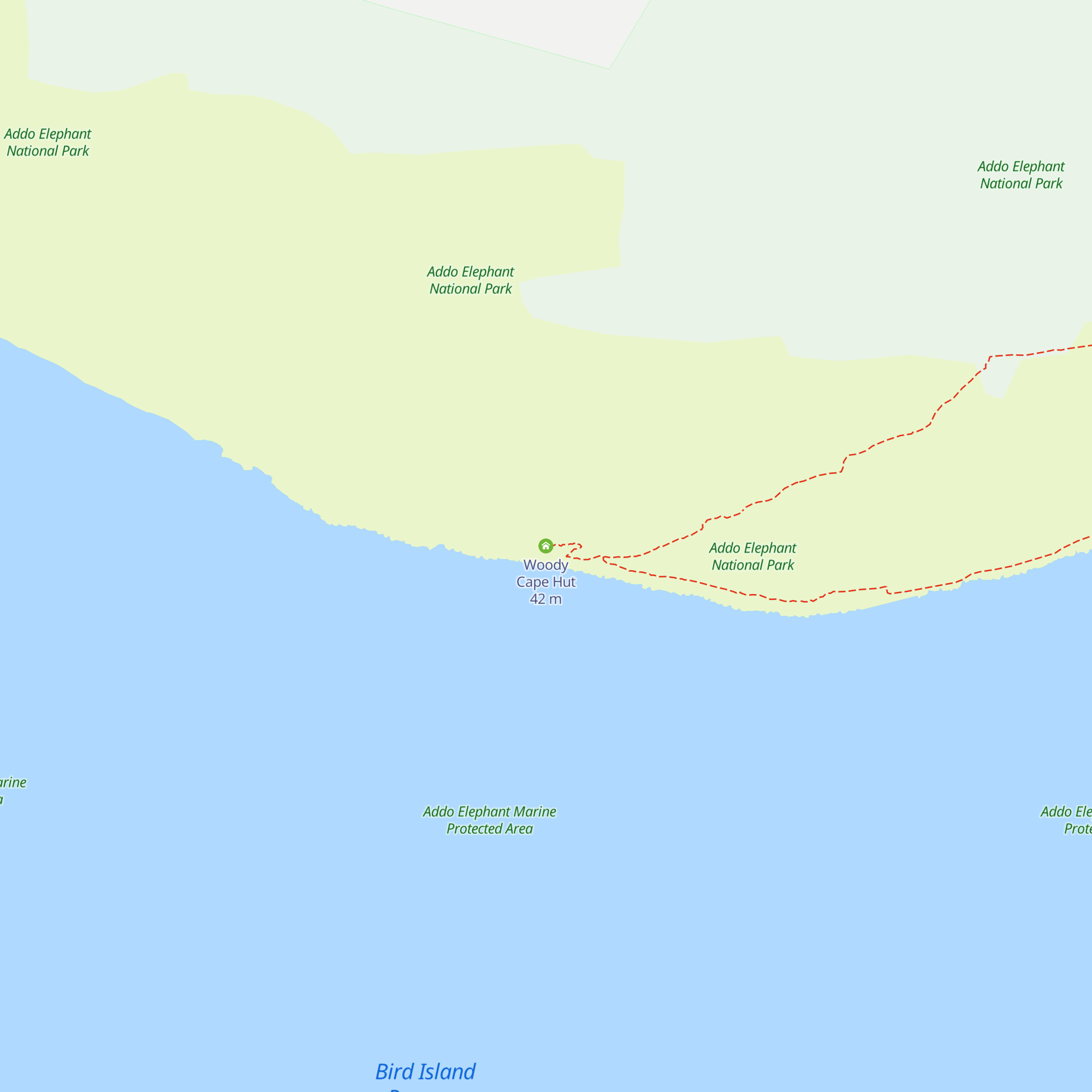 Woody Cape Hut map