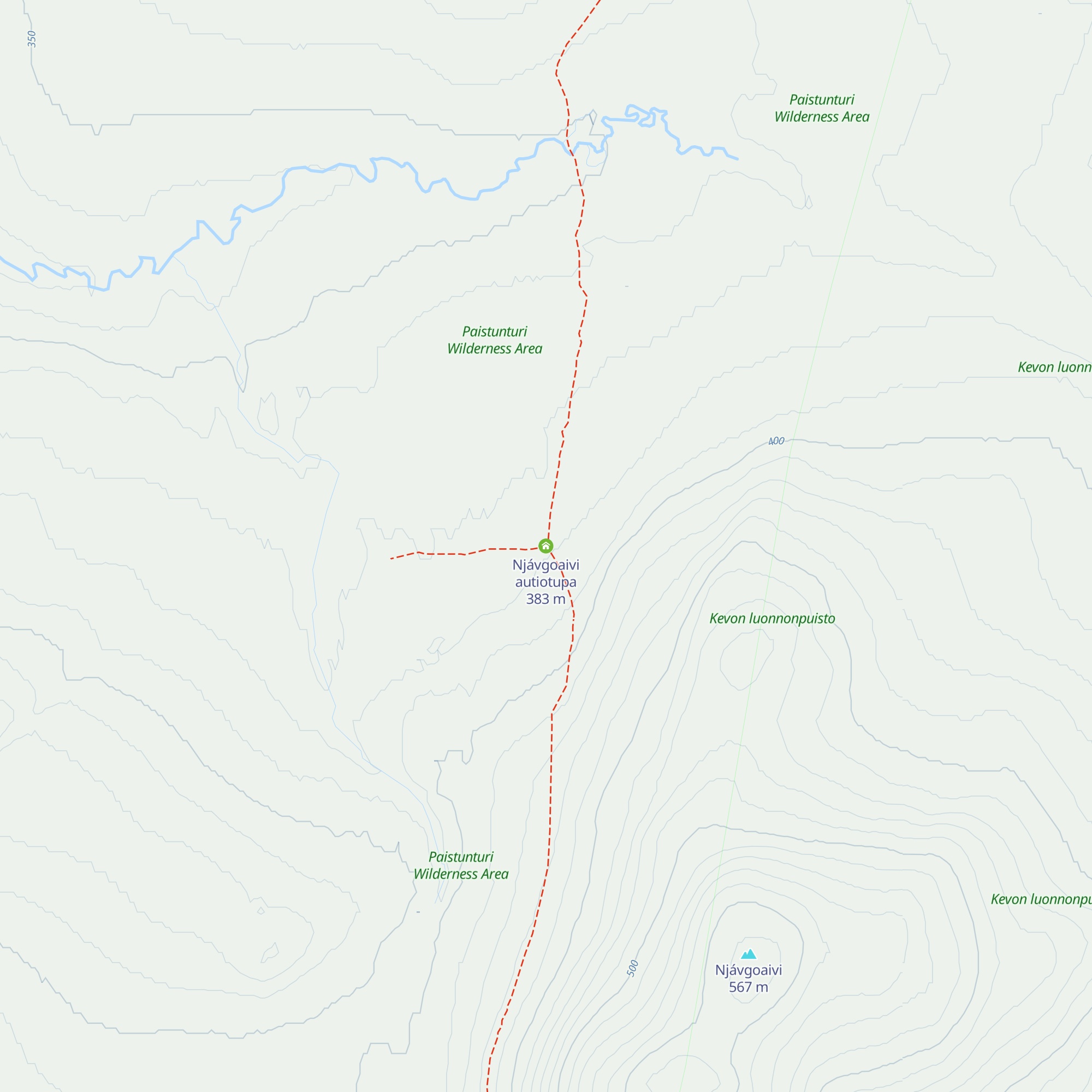 Njávgoaivi autiotupa map