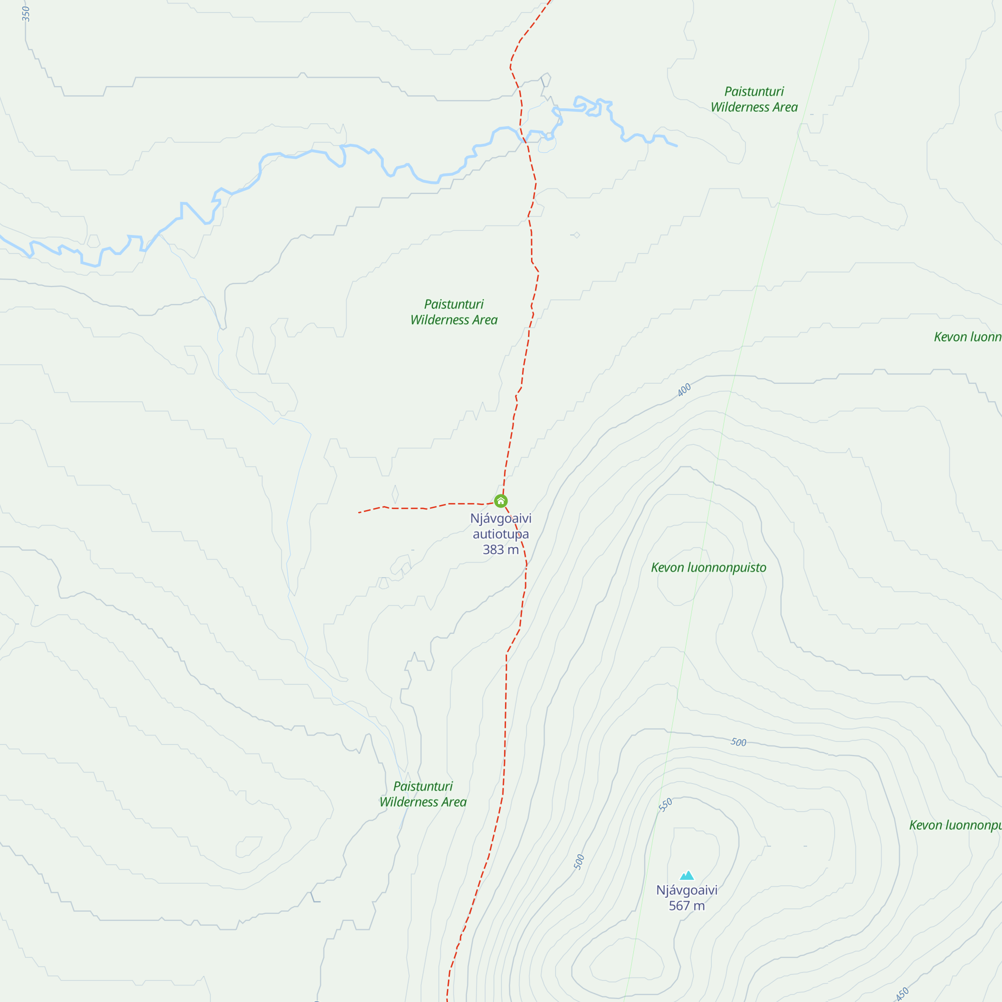 Njávgoaivi autiotupa map