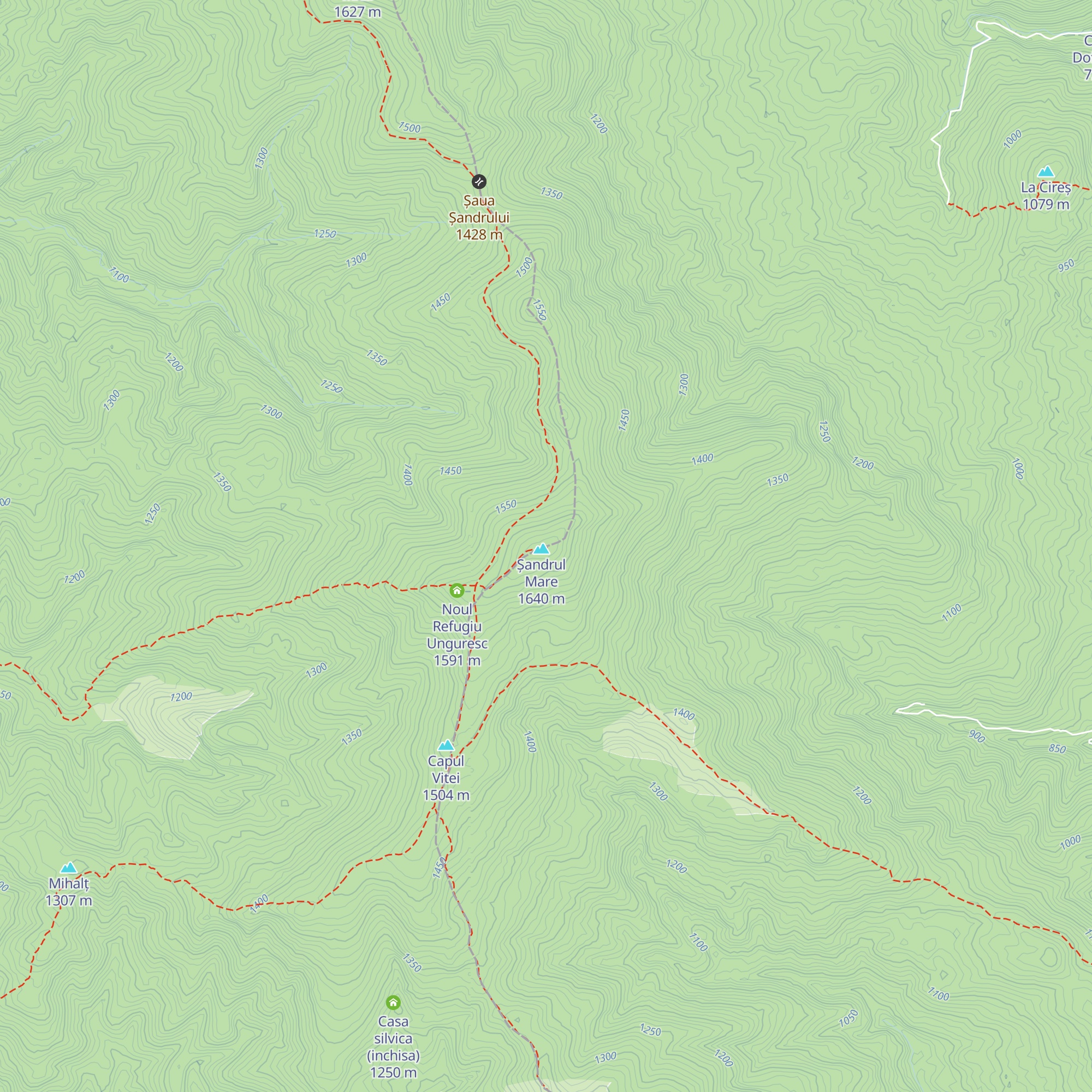 Refugiul Vârful Șandru Mare map
