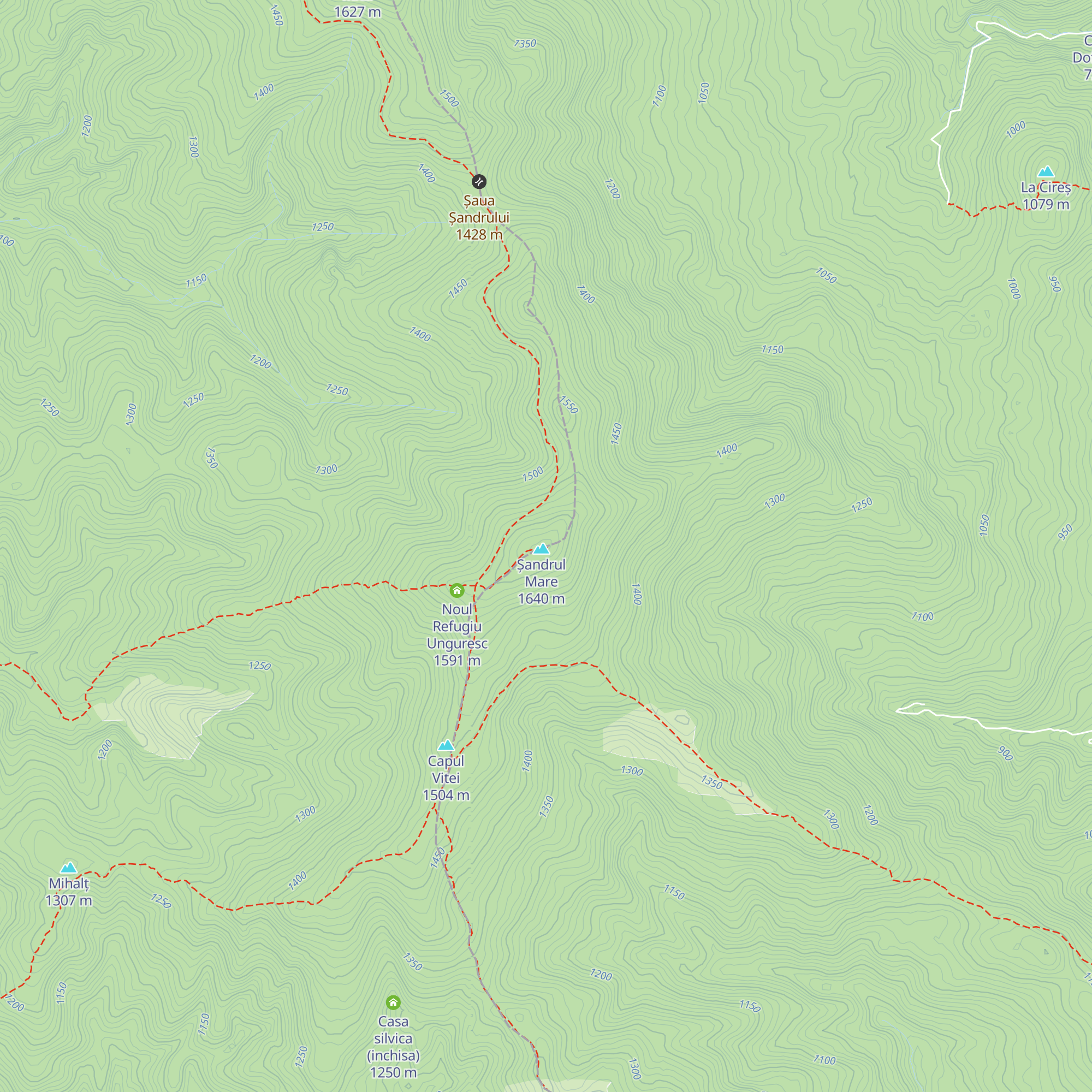 Refugiul Vârful Șandru Mare map