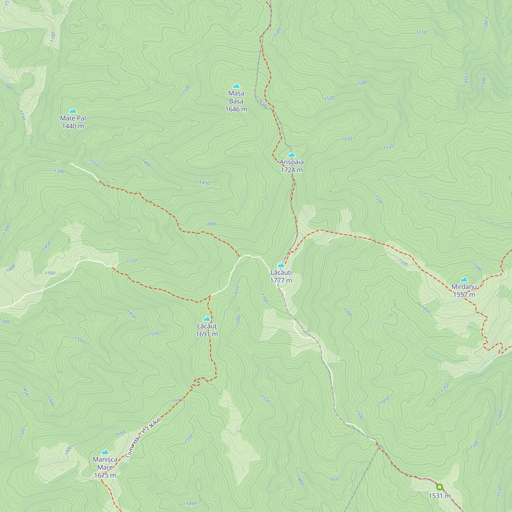 Refugiul Lăcăuți map