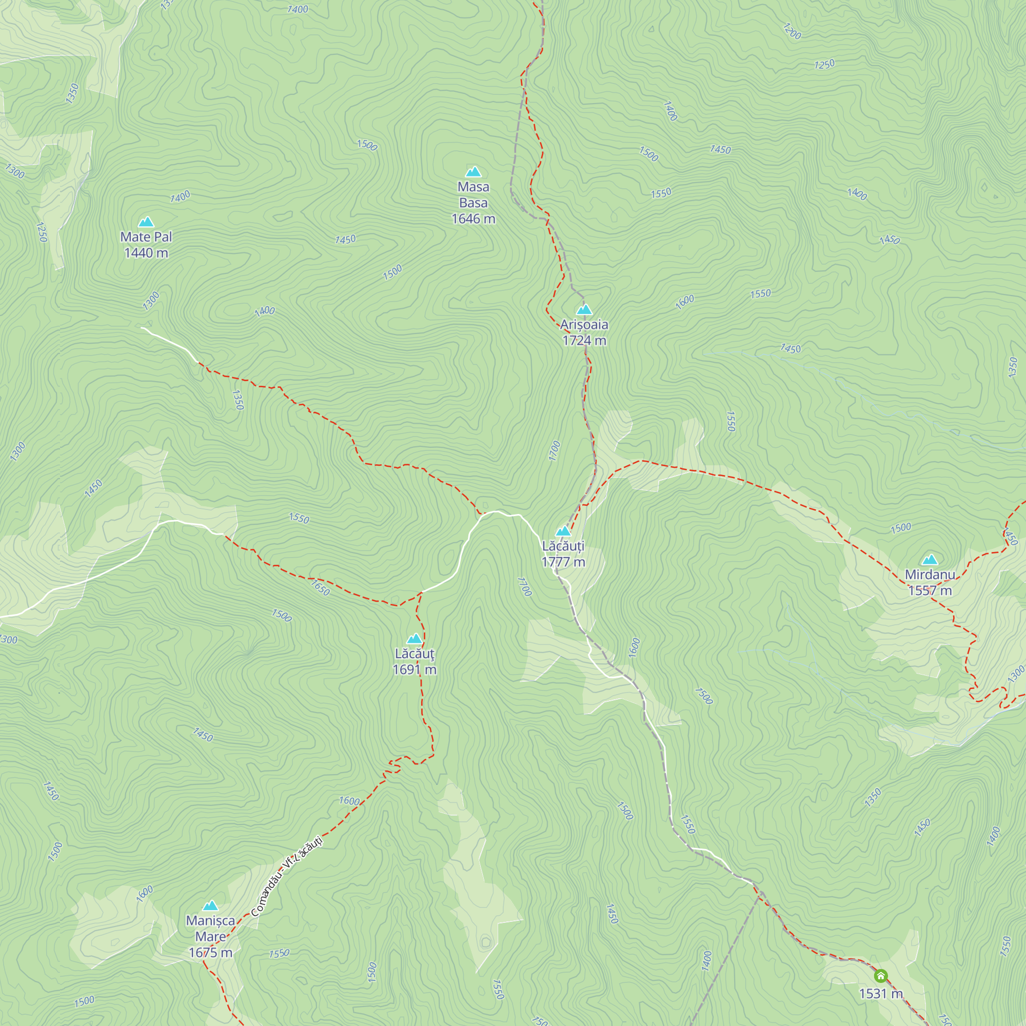 Refugiul Lăcăuți map
