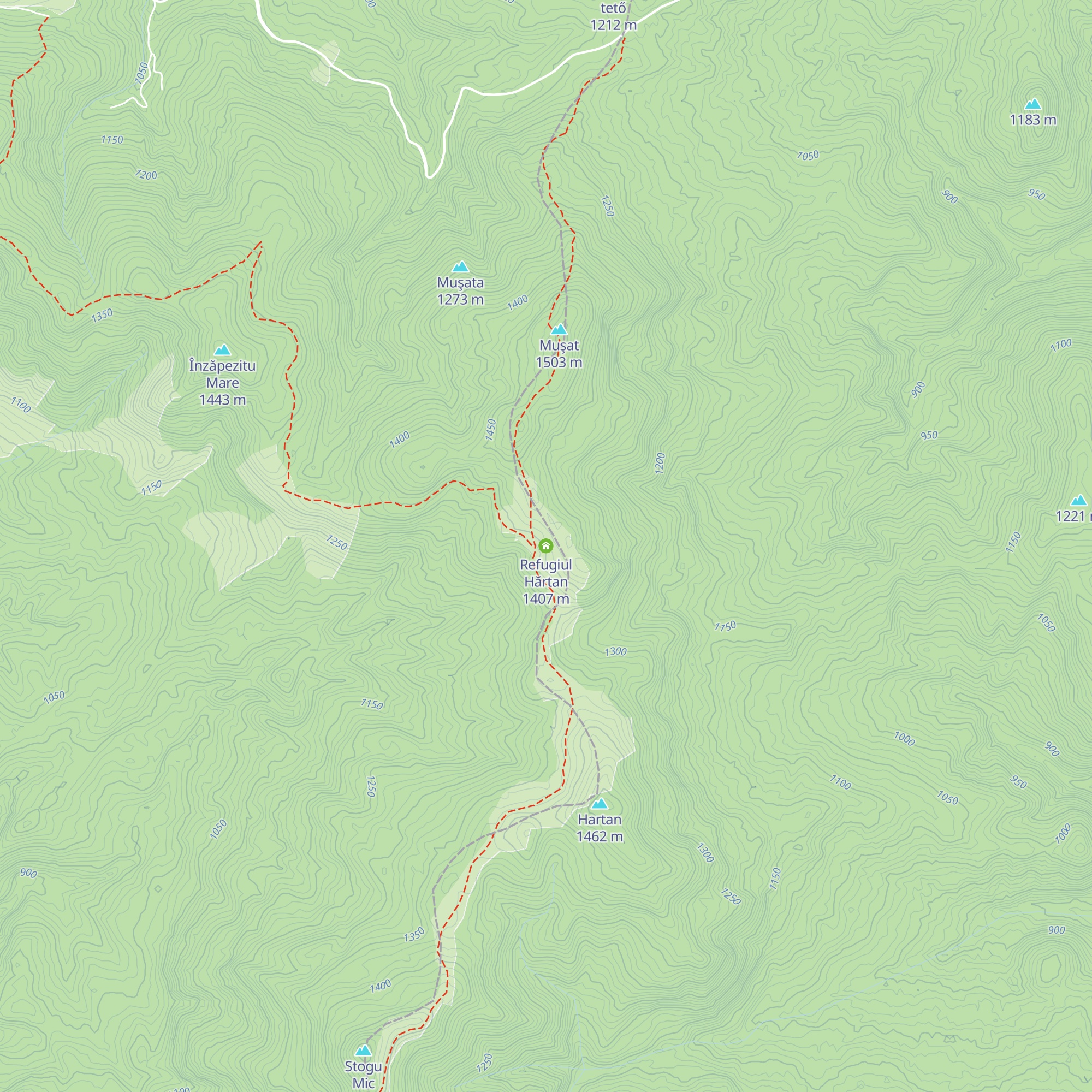Refugiul Hărtan map