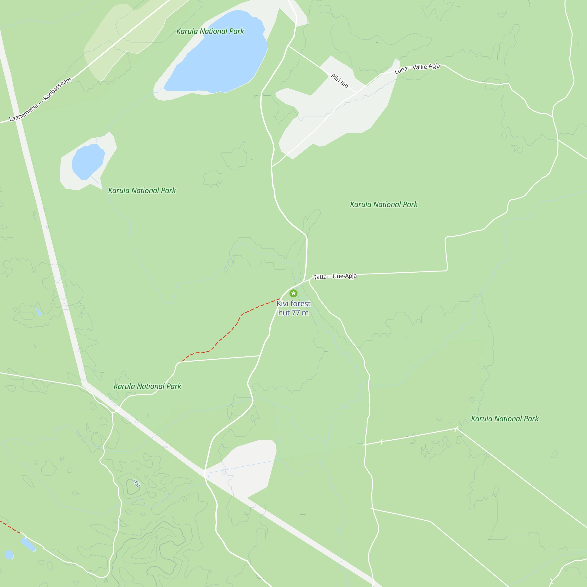 Kivi forest hut map