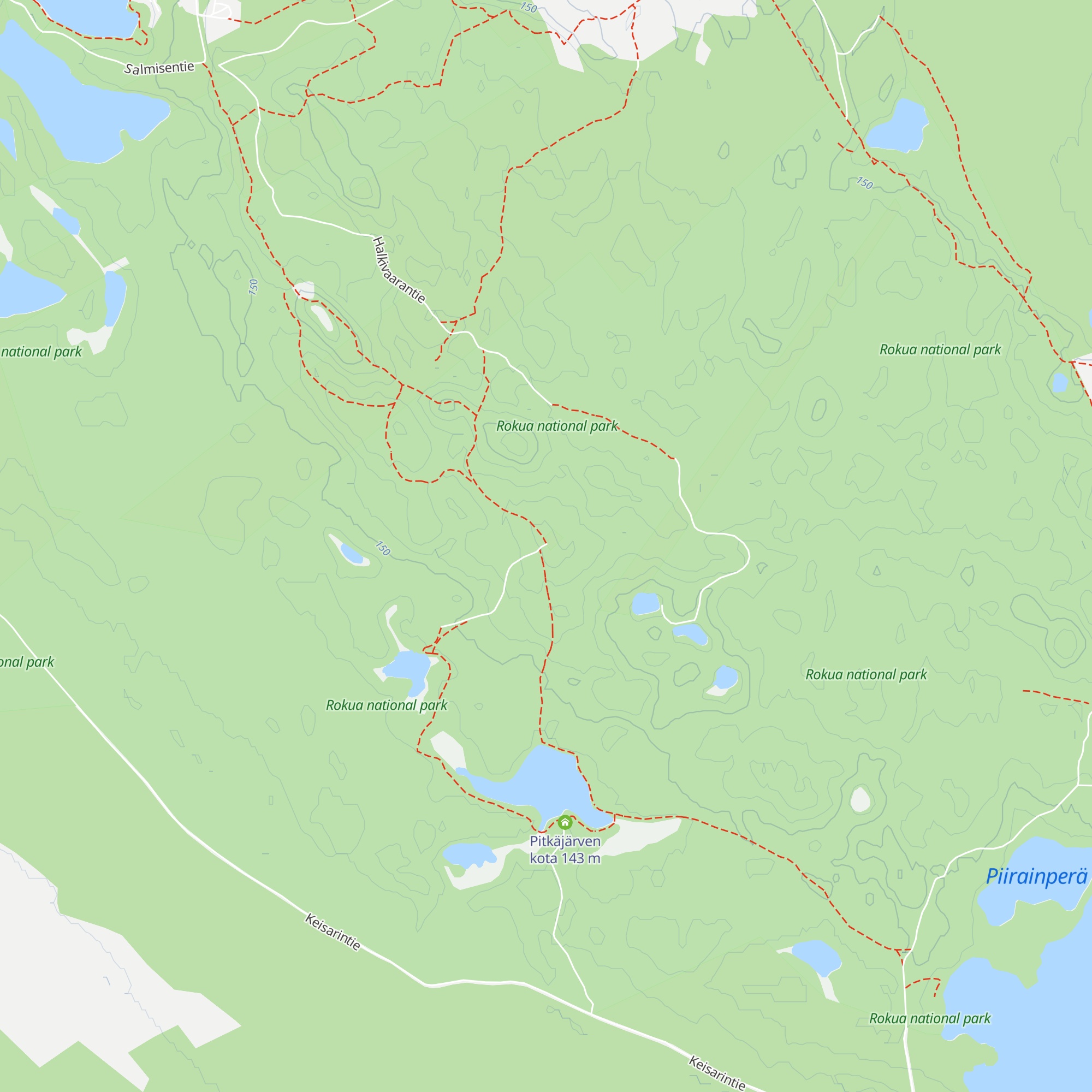 Pookinpaussi, day trip hut map