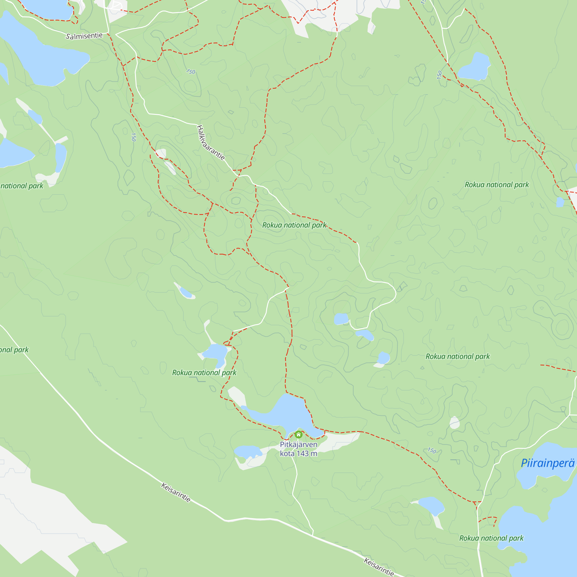 Pookinpaussi, day trip hut map