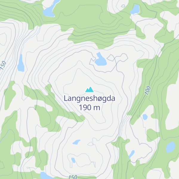 Map of Langneshøgda