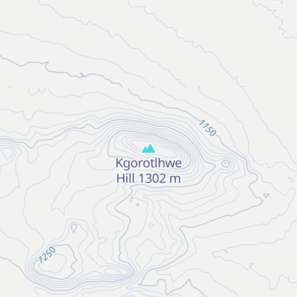 Map of Kgorotlhwe Hill