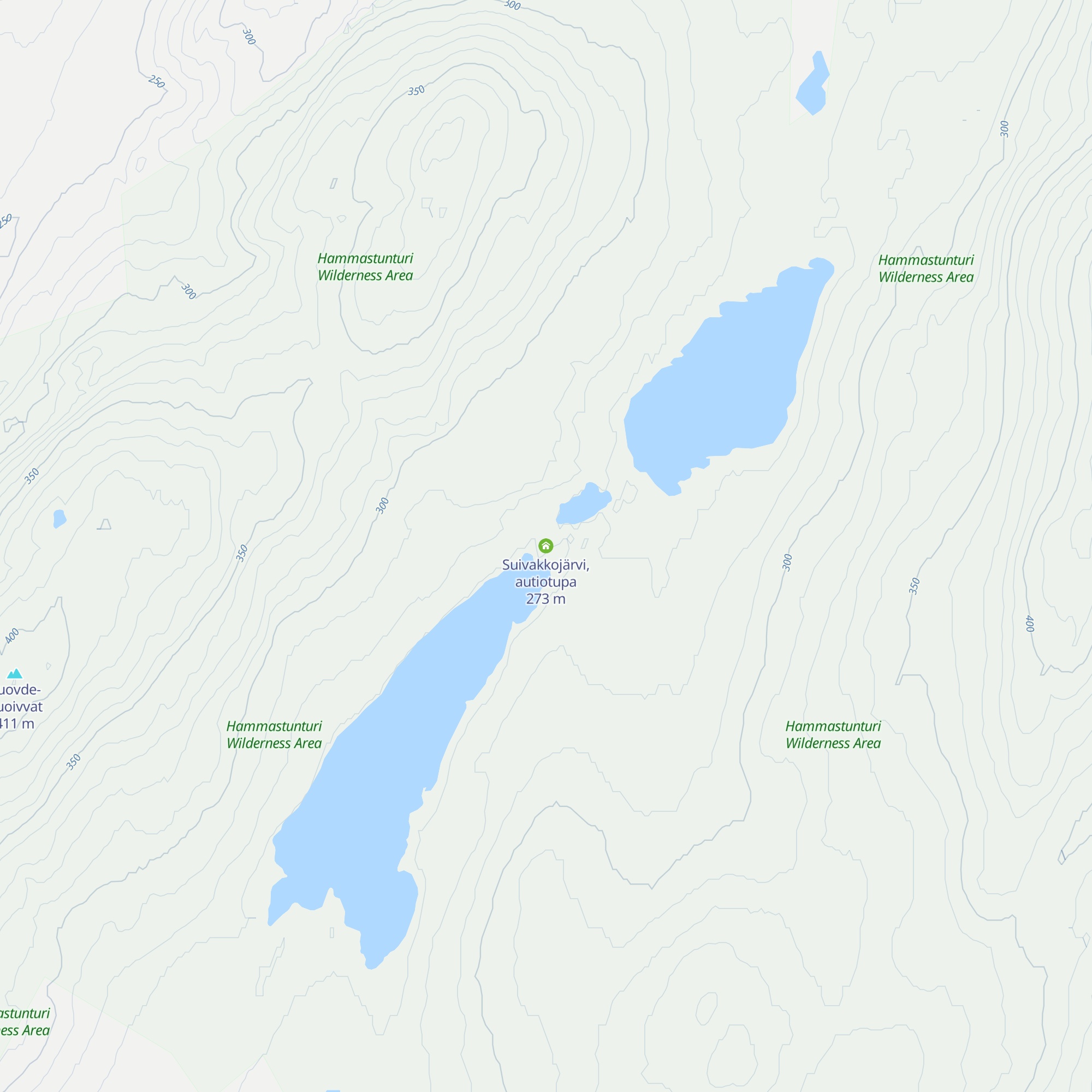 Suivakkojärvi, autiotupa map