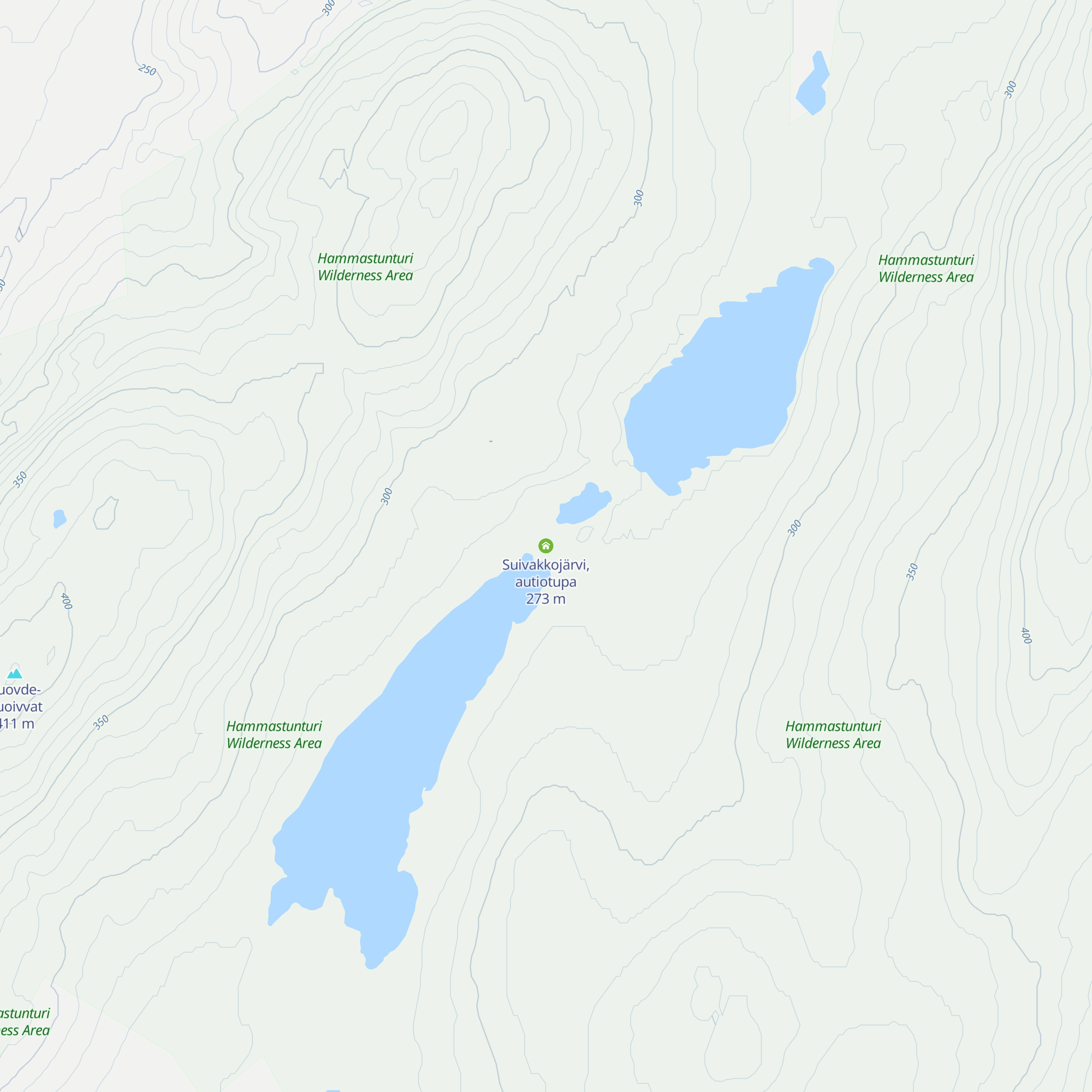 Suivakkojärvi, autiotupa map