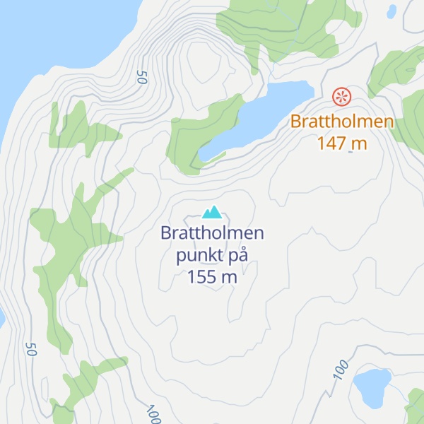 Map of Brattholmen punkt på