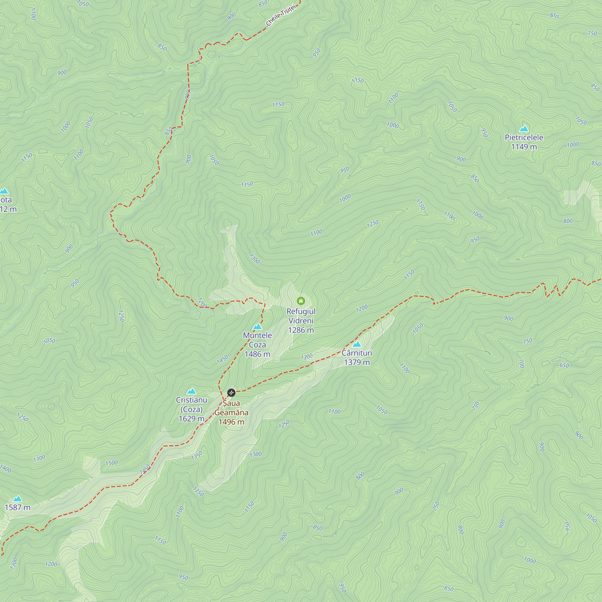 Refugiul Vidreni map