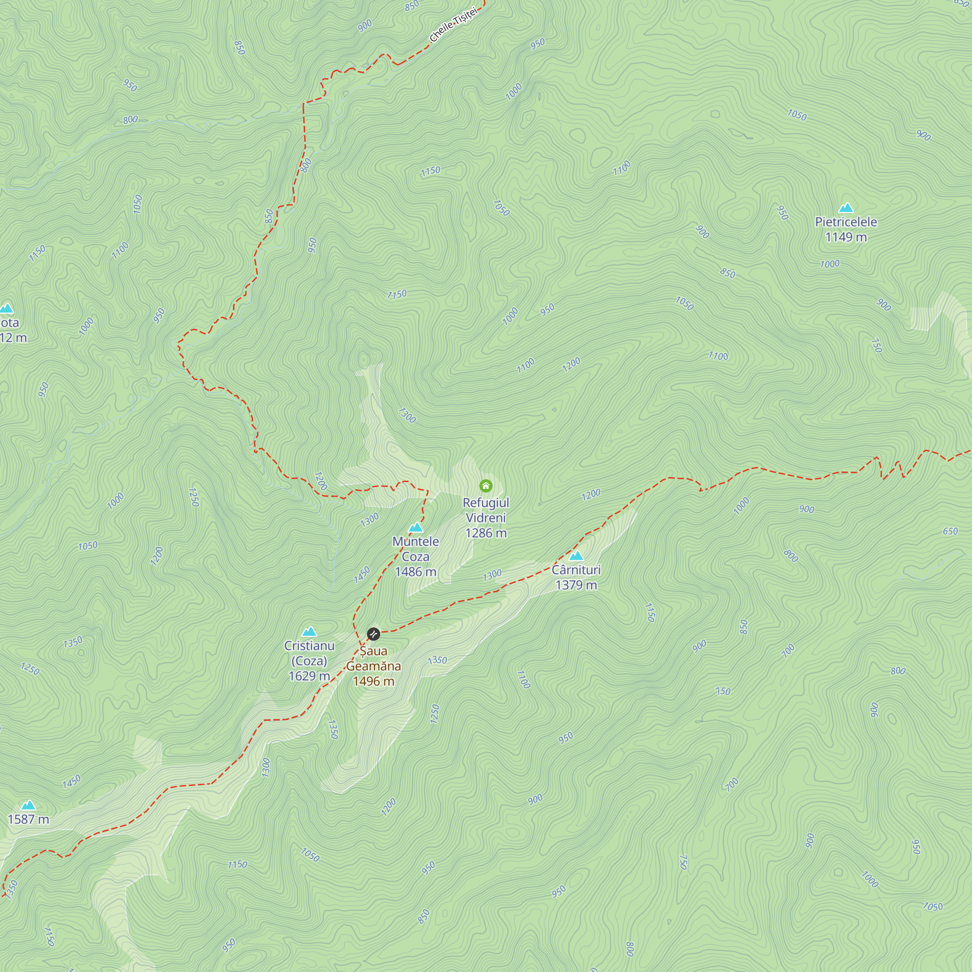 Refugiul Vidreni map