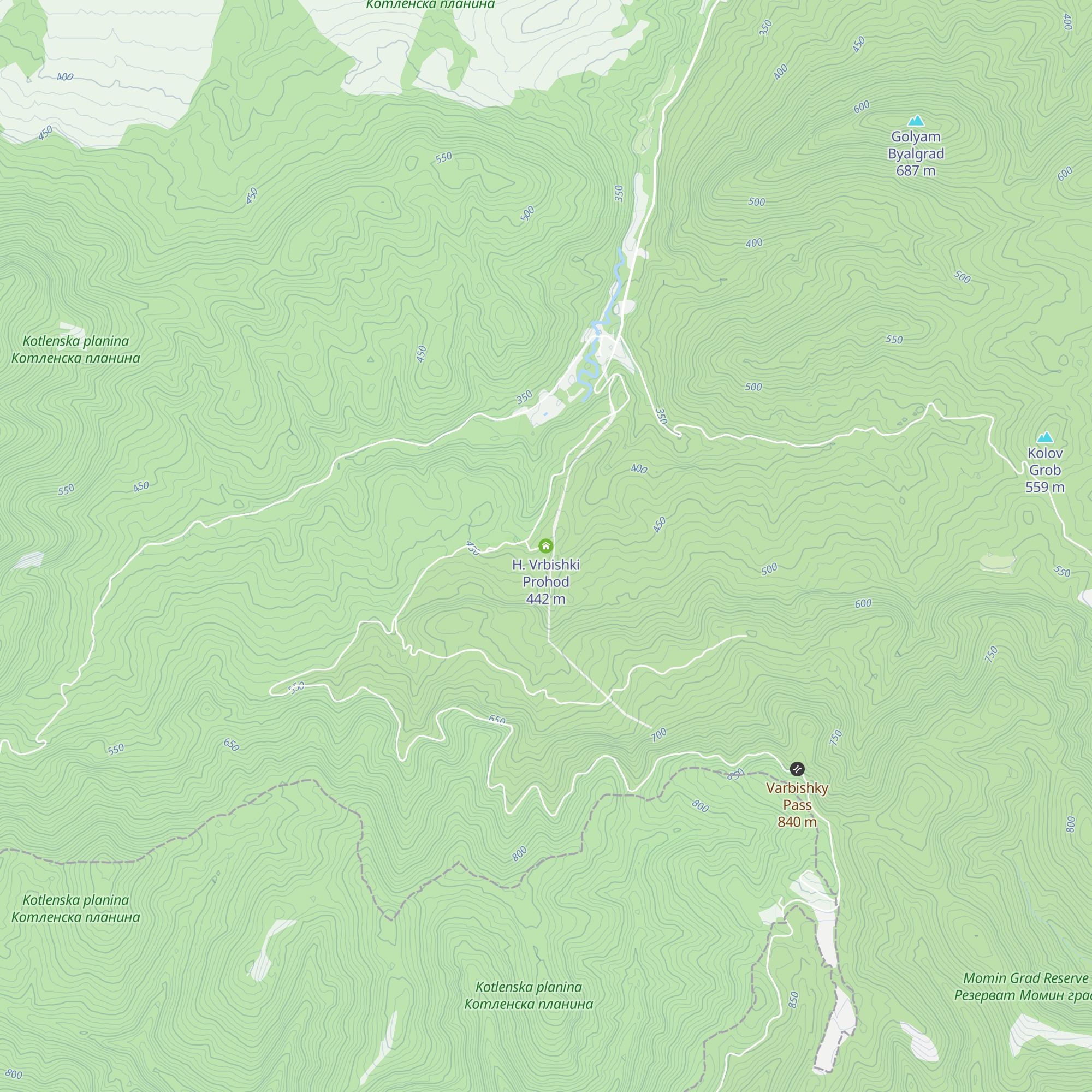 H. Vrbishki Prohod map