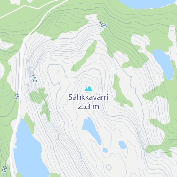 Map of Sáhkkavárri