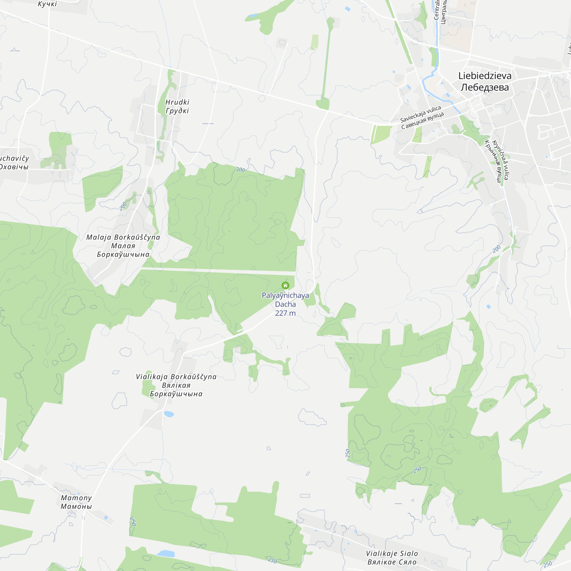 Palyaўnichaya Dacha map