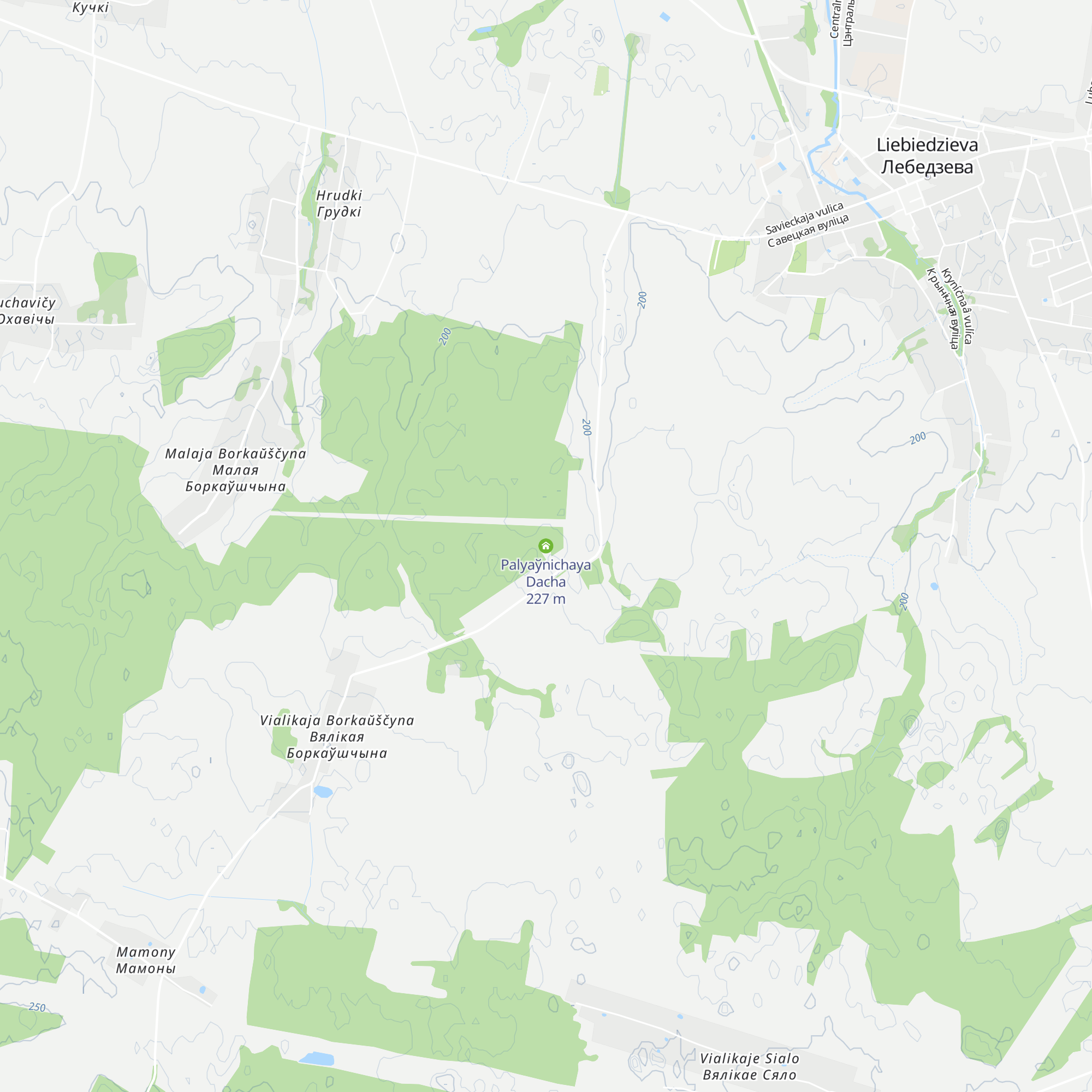 Palyaўnichaya Dacha map