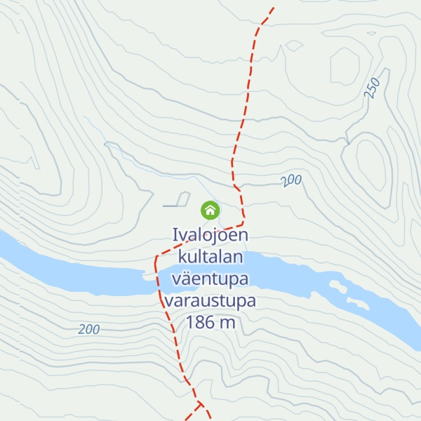 Map of Ivalojoen kultalan väentupa varaustupa