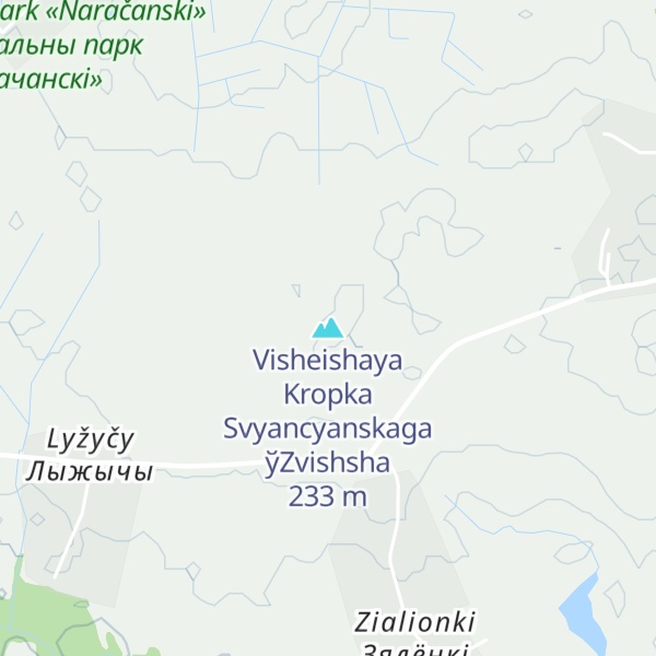 Map of Visheishaya Kropka Svyancyanskaga ўZvishsha