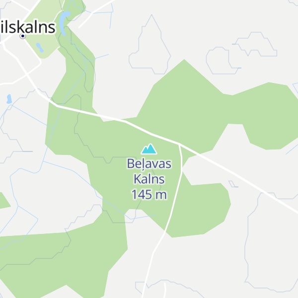 Map of Beļavas Kalns