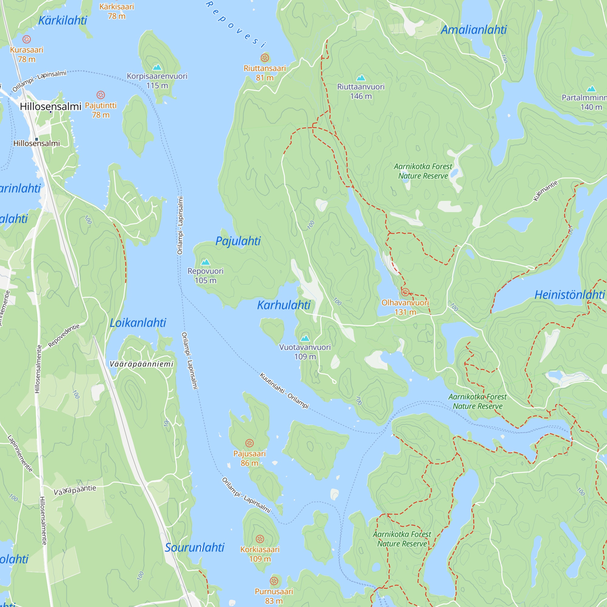 Karhulahti Lapp hut map