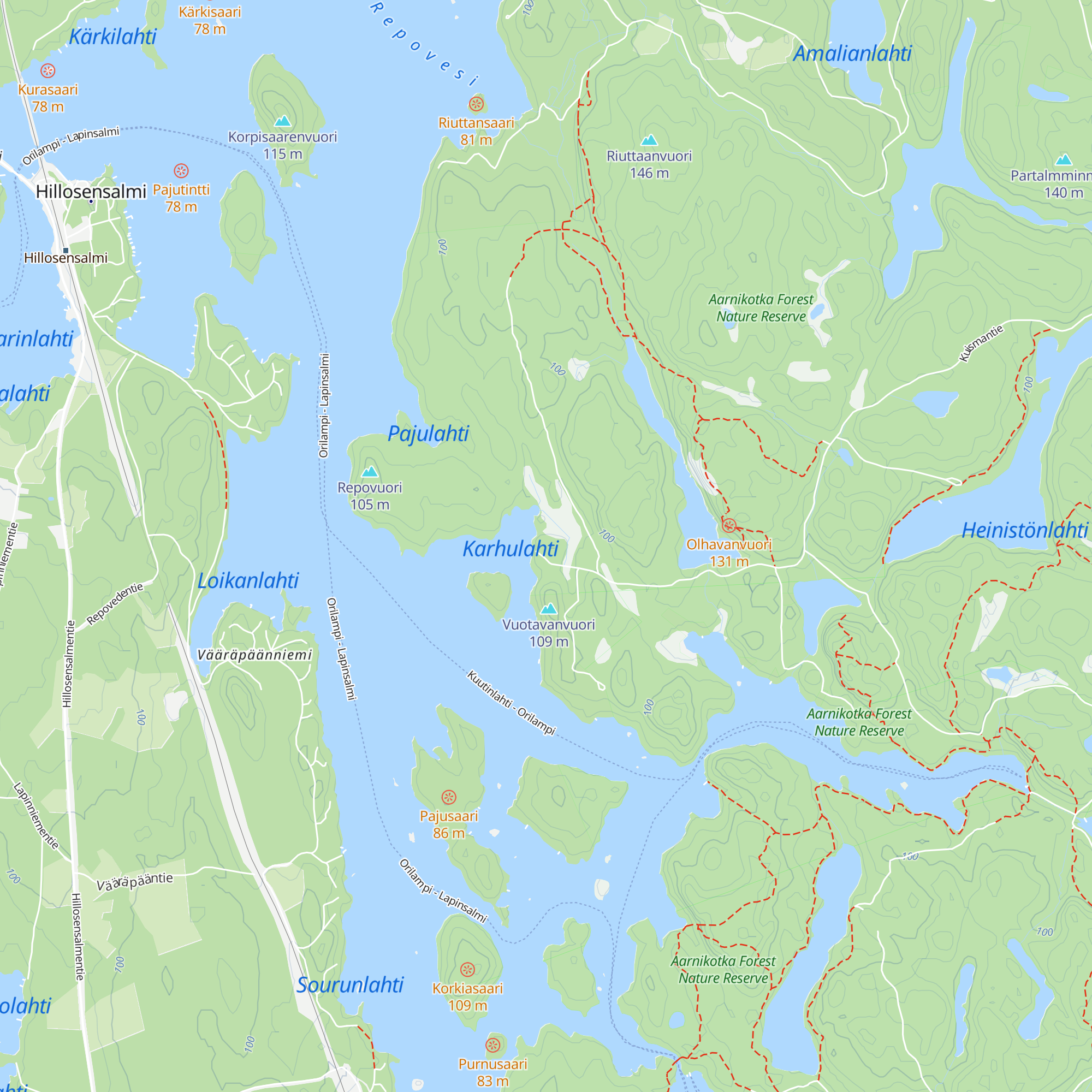 Karhulahti Lapp hut map