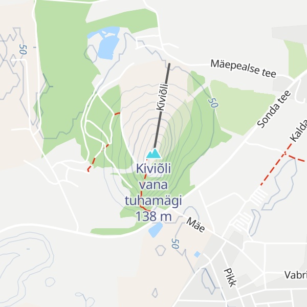 Map of Kiviõli vana tuhamägi