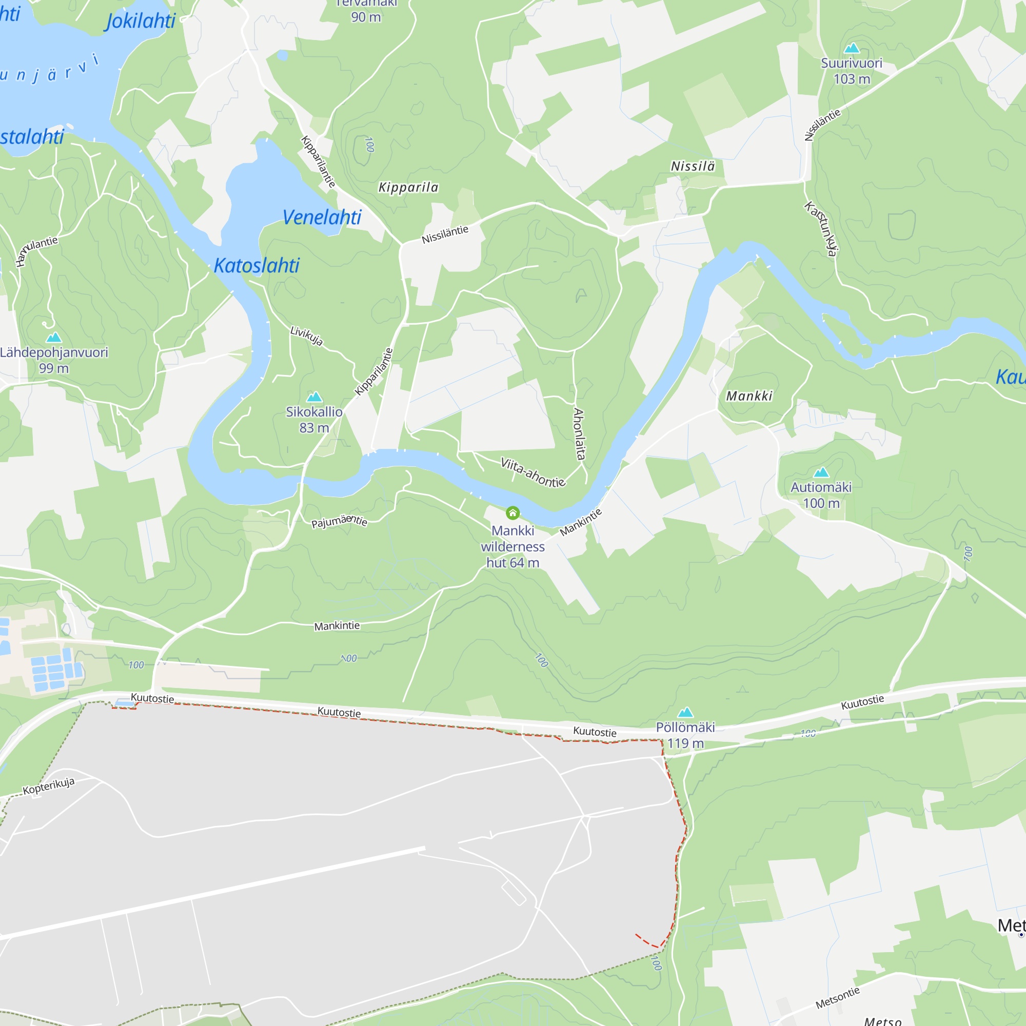 Mankki wilderness hut map