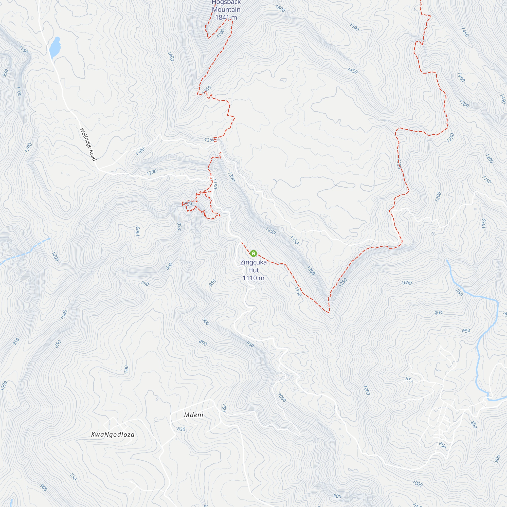 Zingcuka Hut map