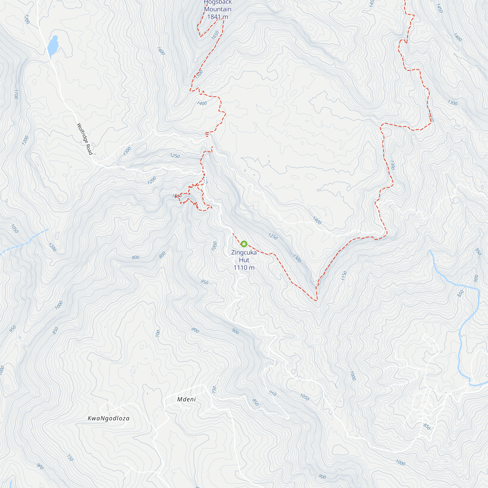 Zingcuka Hut map