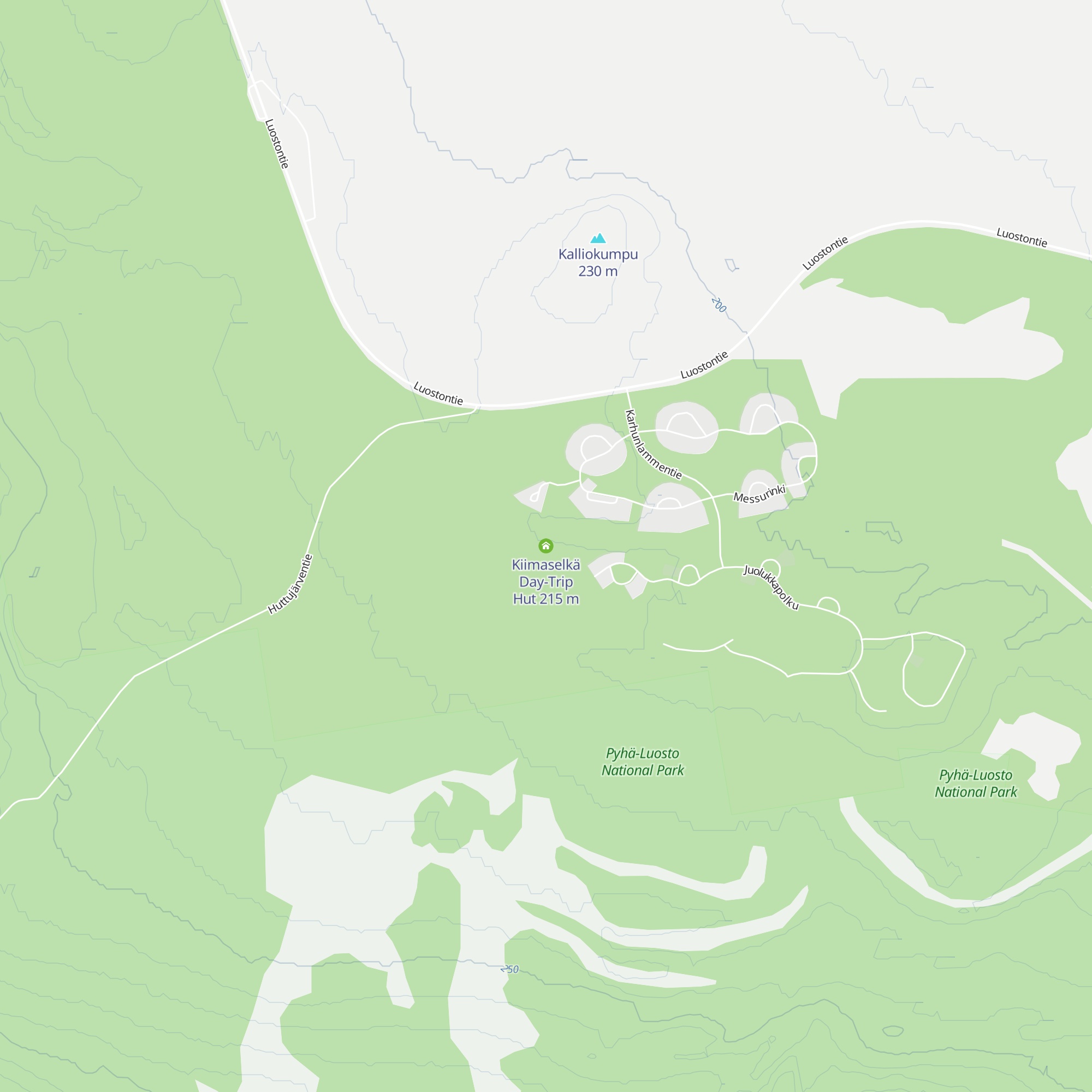 Kiimaselkä Day-Trip Hut map