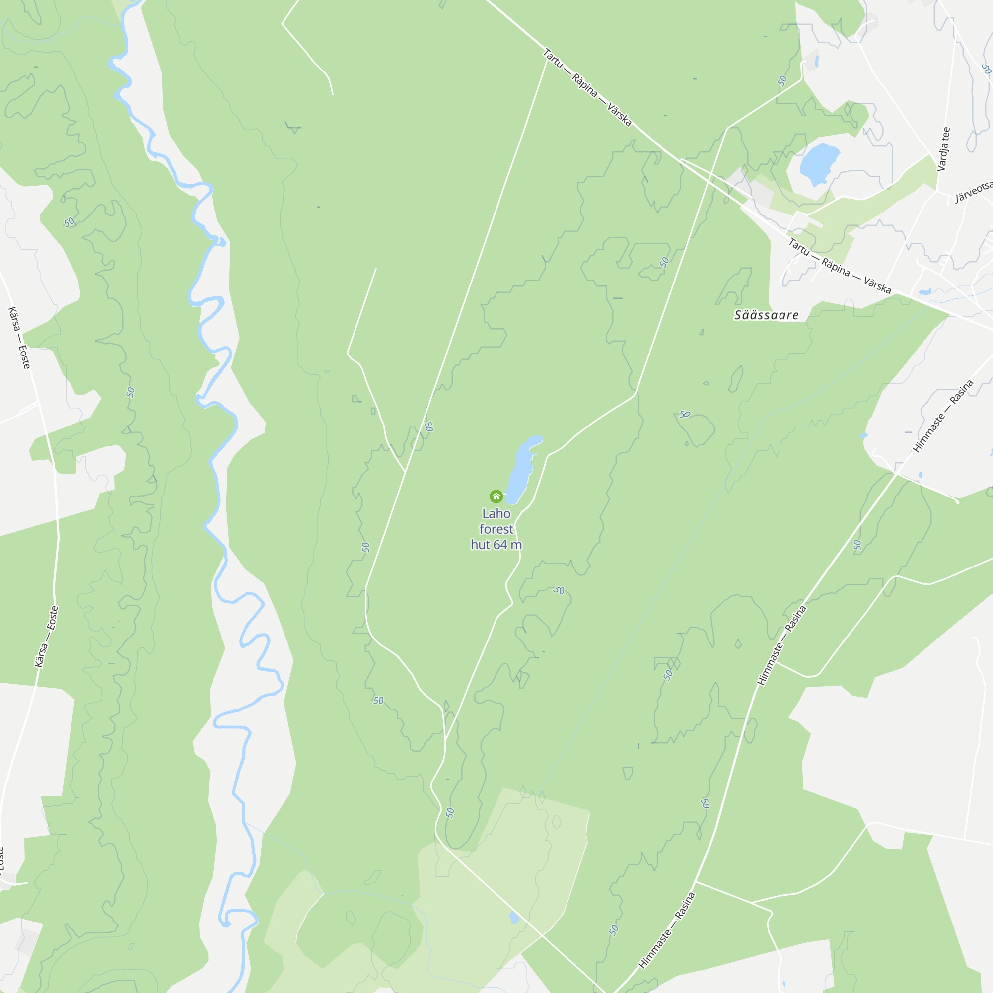 Laho forest hut map