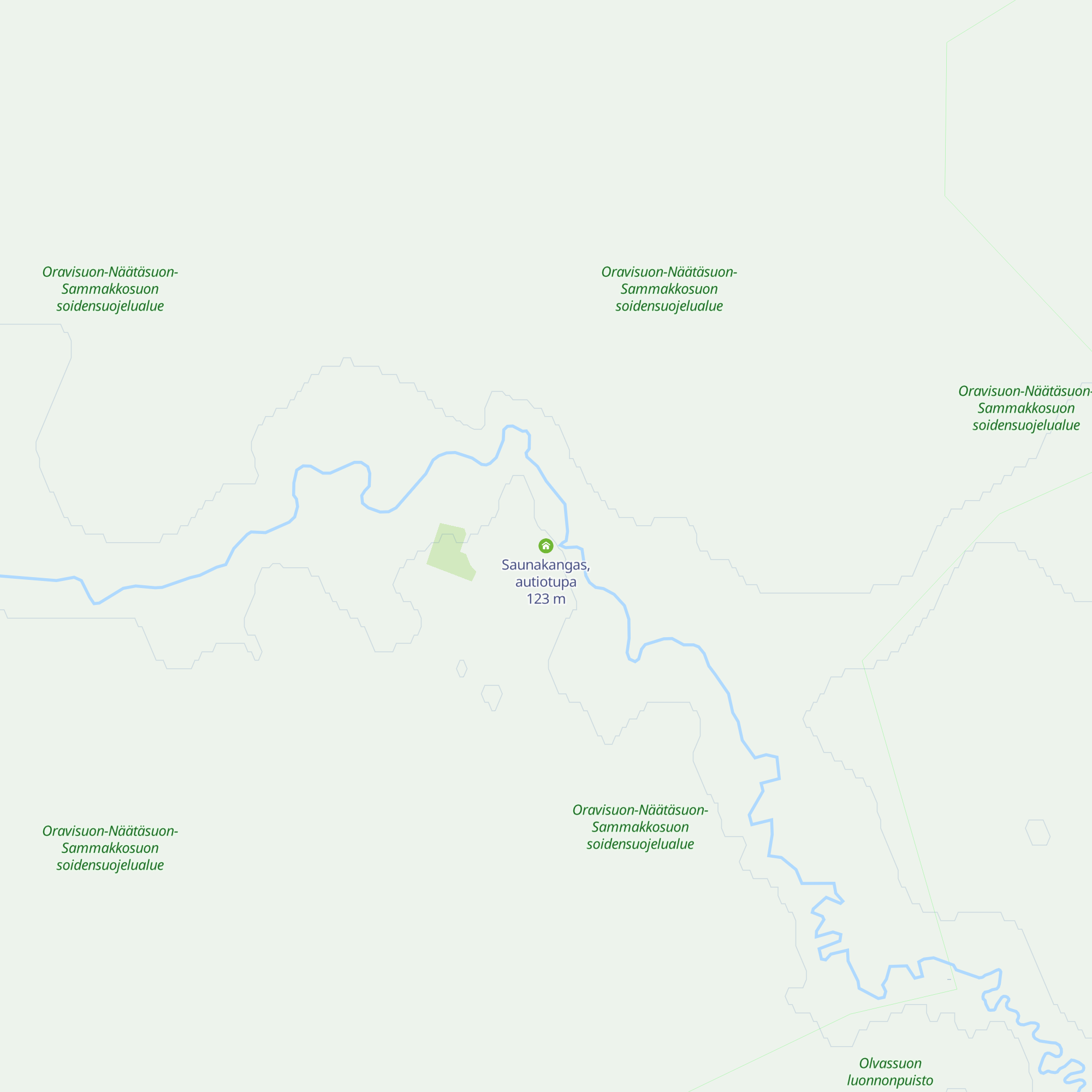 Saunakangas, autiotupa map