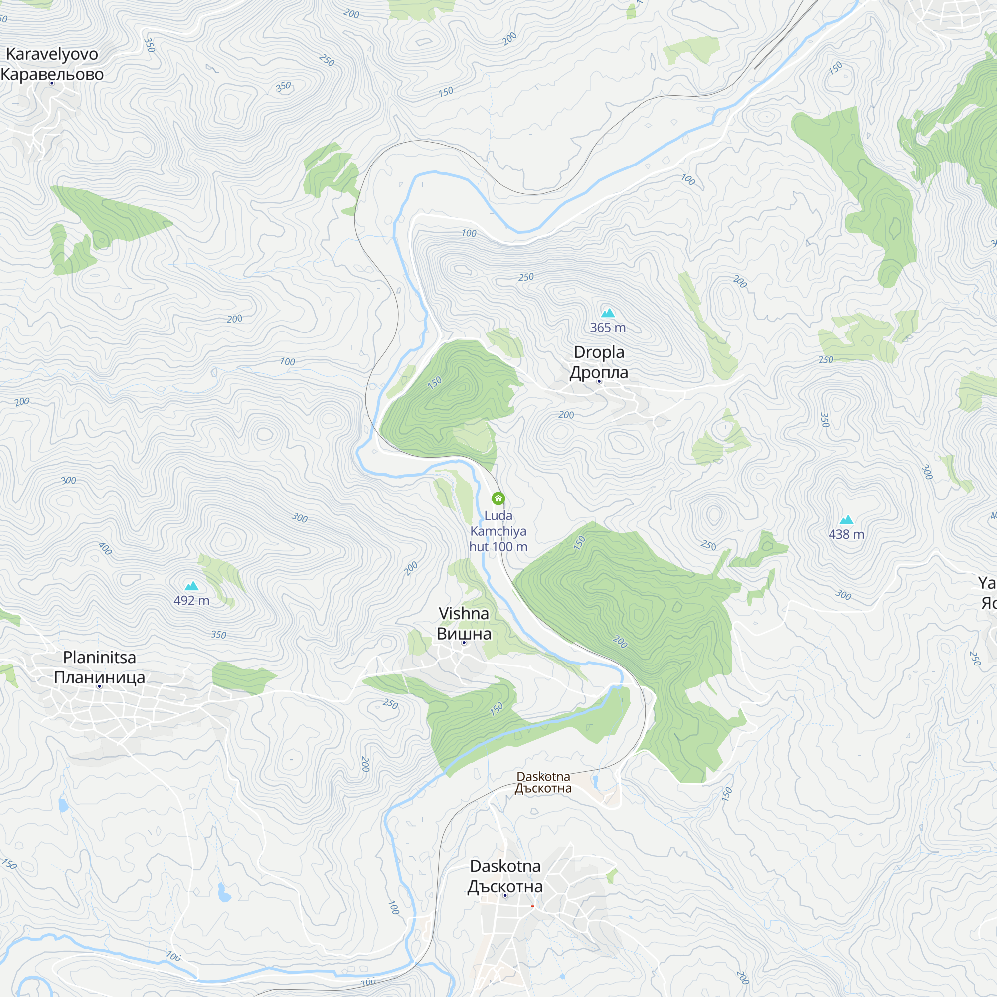 Luda Kamchiya hut map