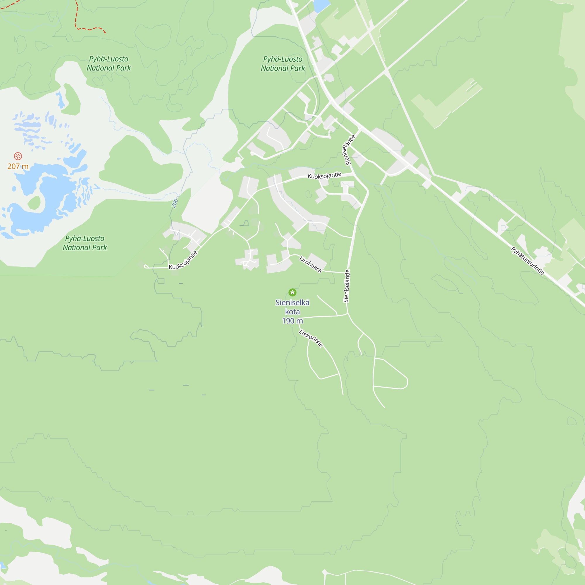 Sieniselkä kota map