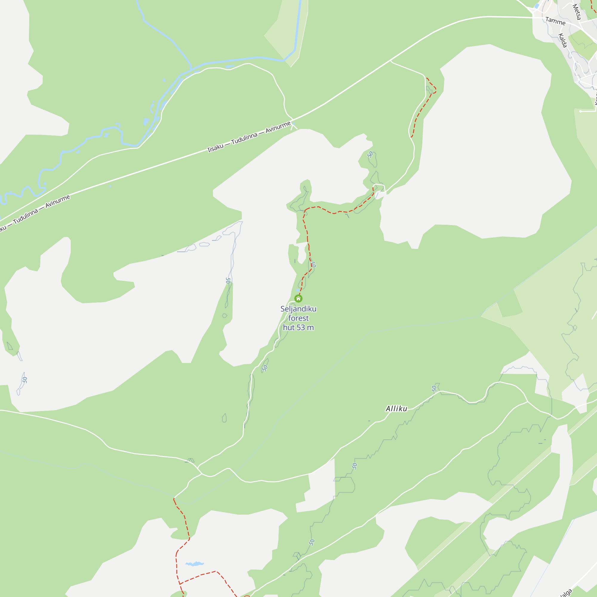 Seljandiku forest hut map