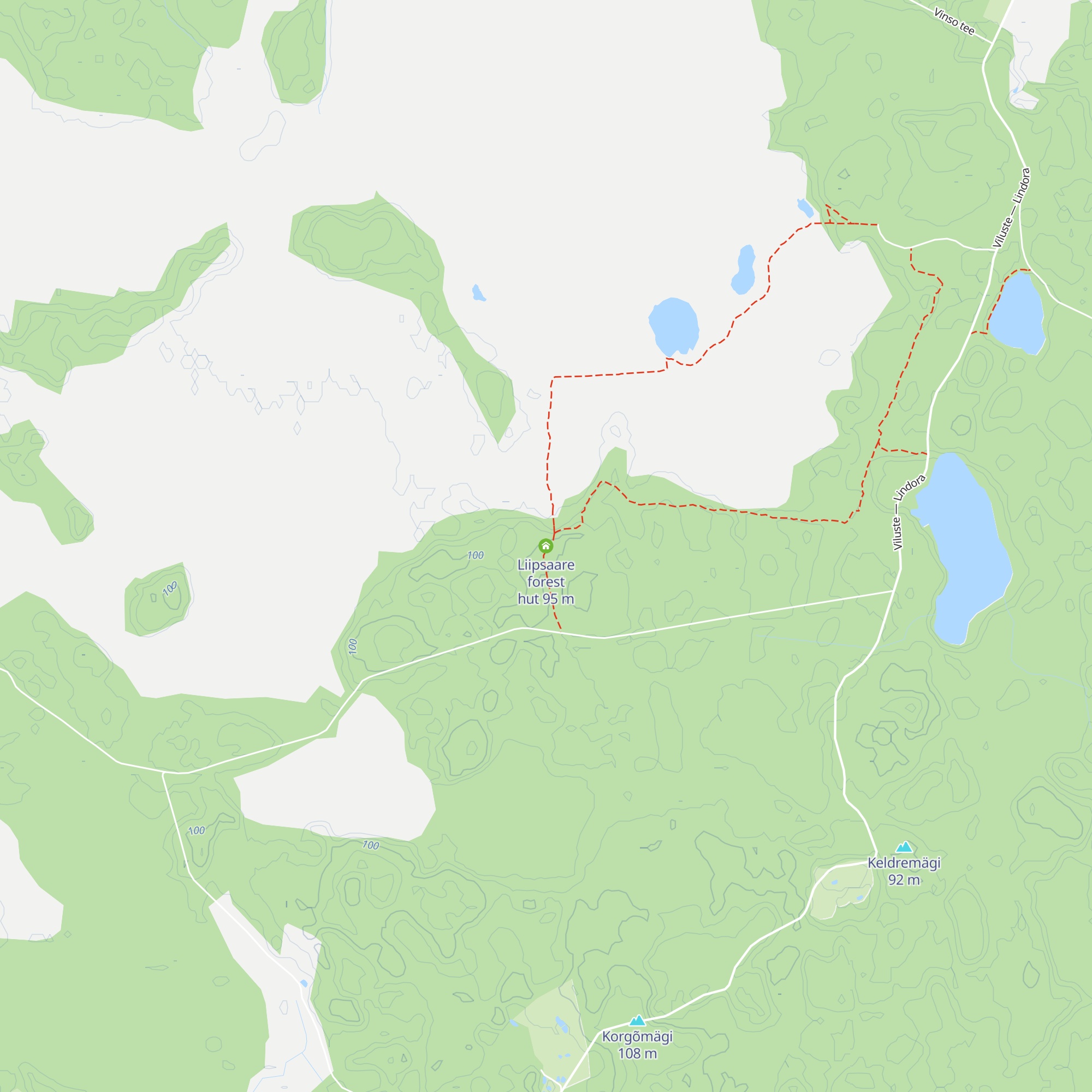 Liipsaare forest hut map