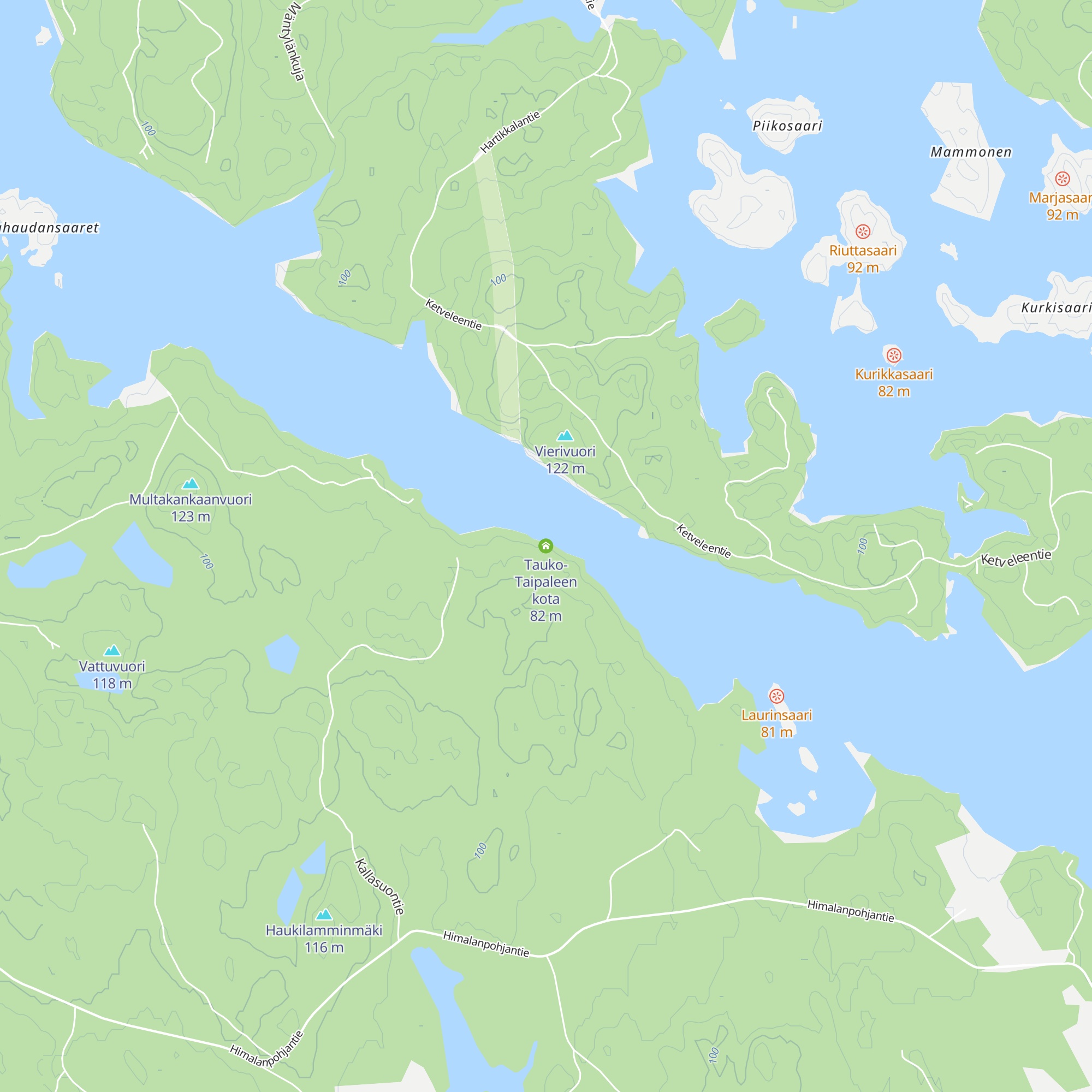 Tauko-Taipaleen kota map