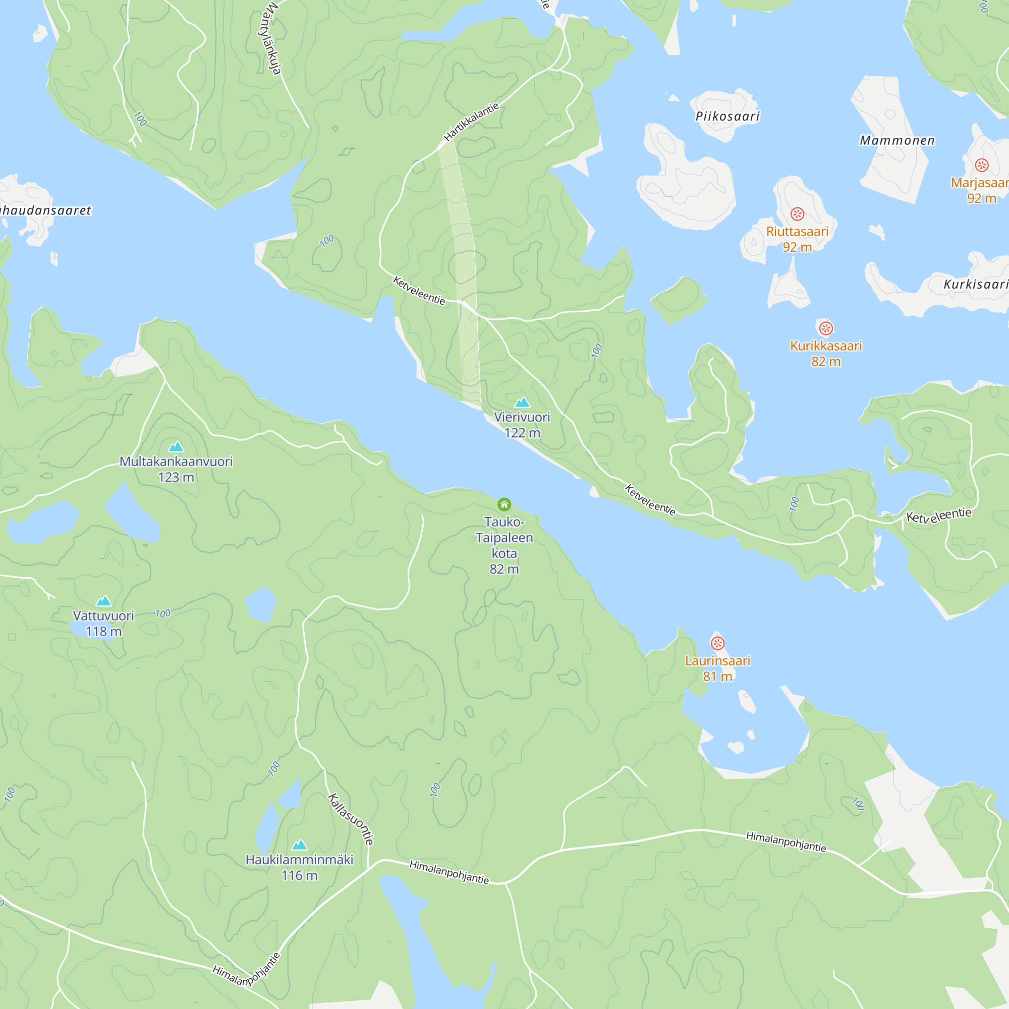 Tauko-Taipaleen kota map