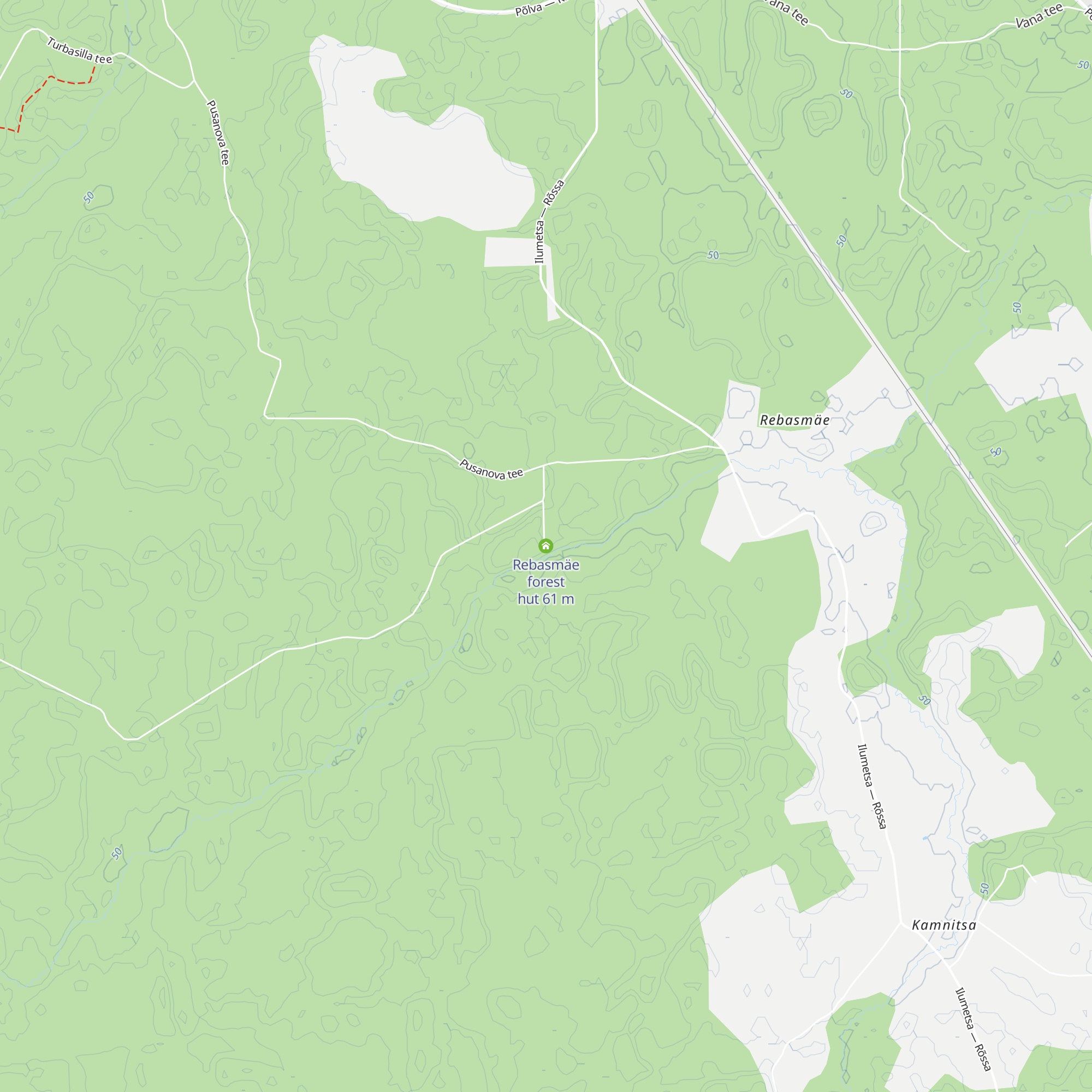 Rebasmäe forest hut map