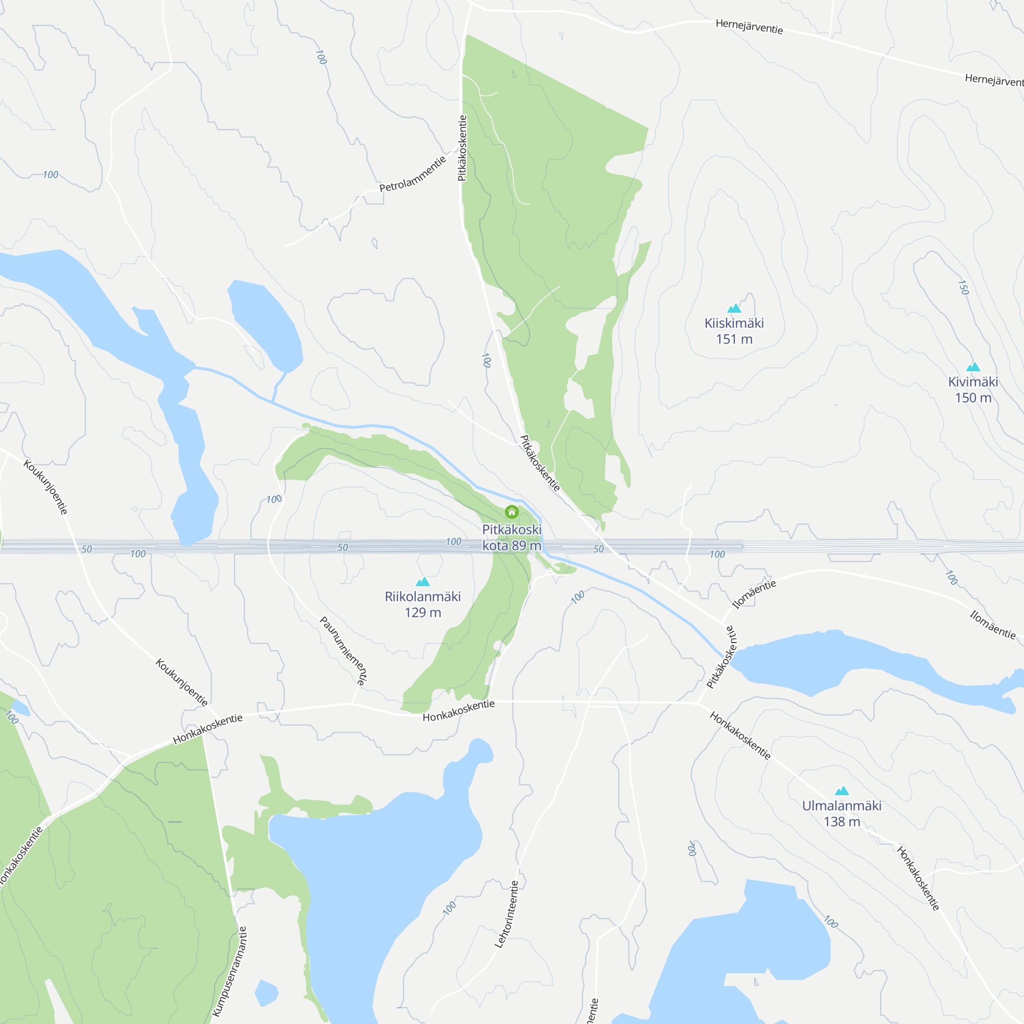 Pitkäkoski kota map