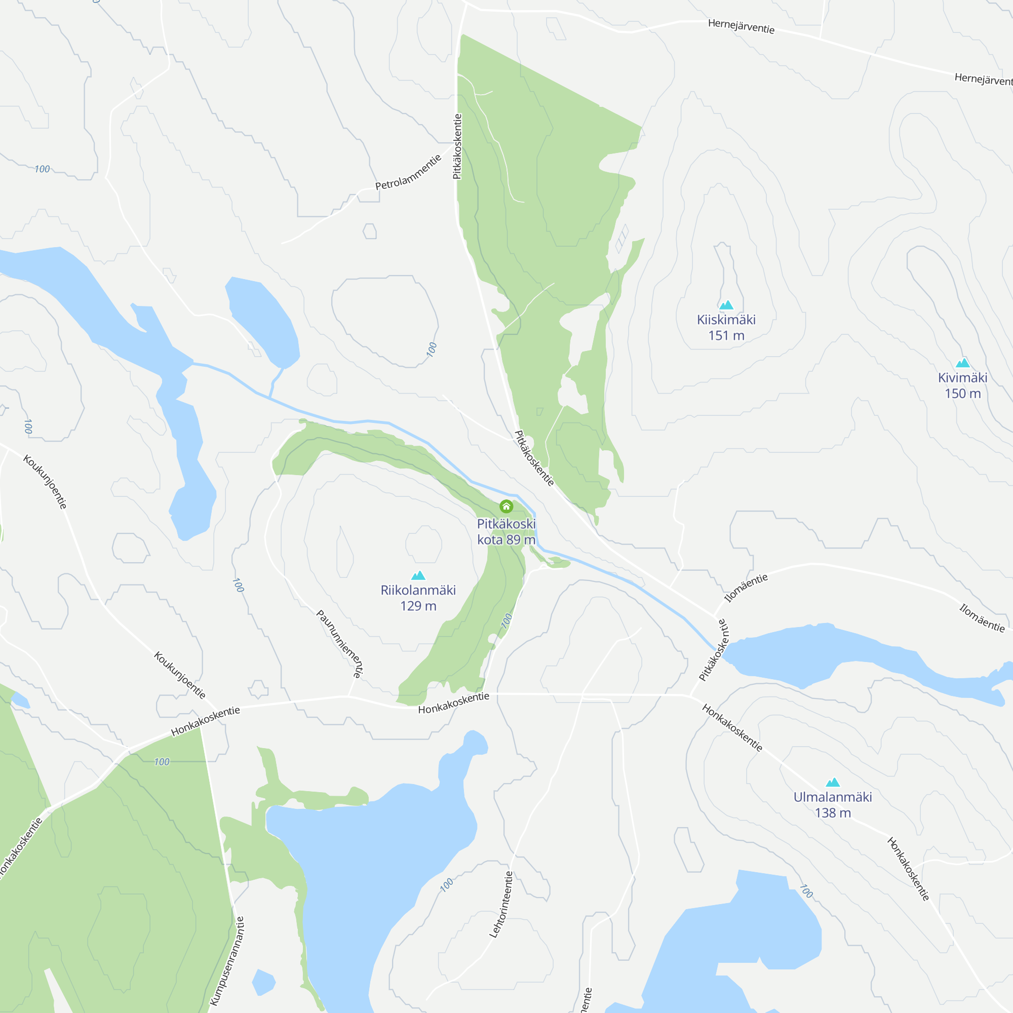 Pitkäkoski kota map