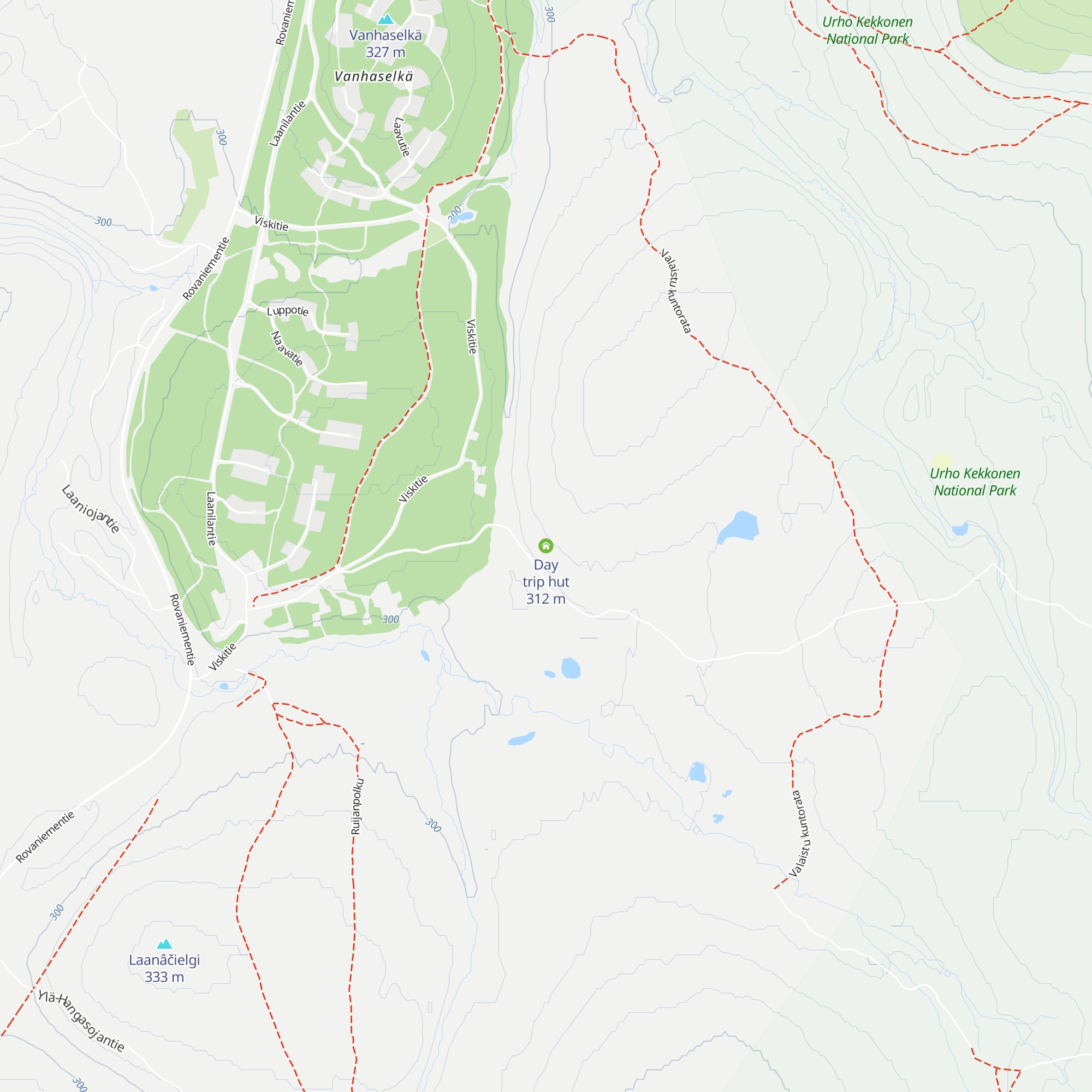 Day trip hut map