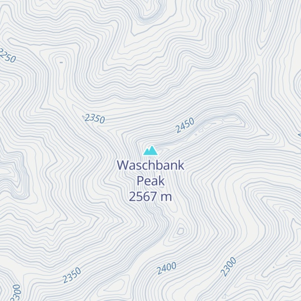 Map of Waschbank Peak